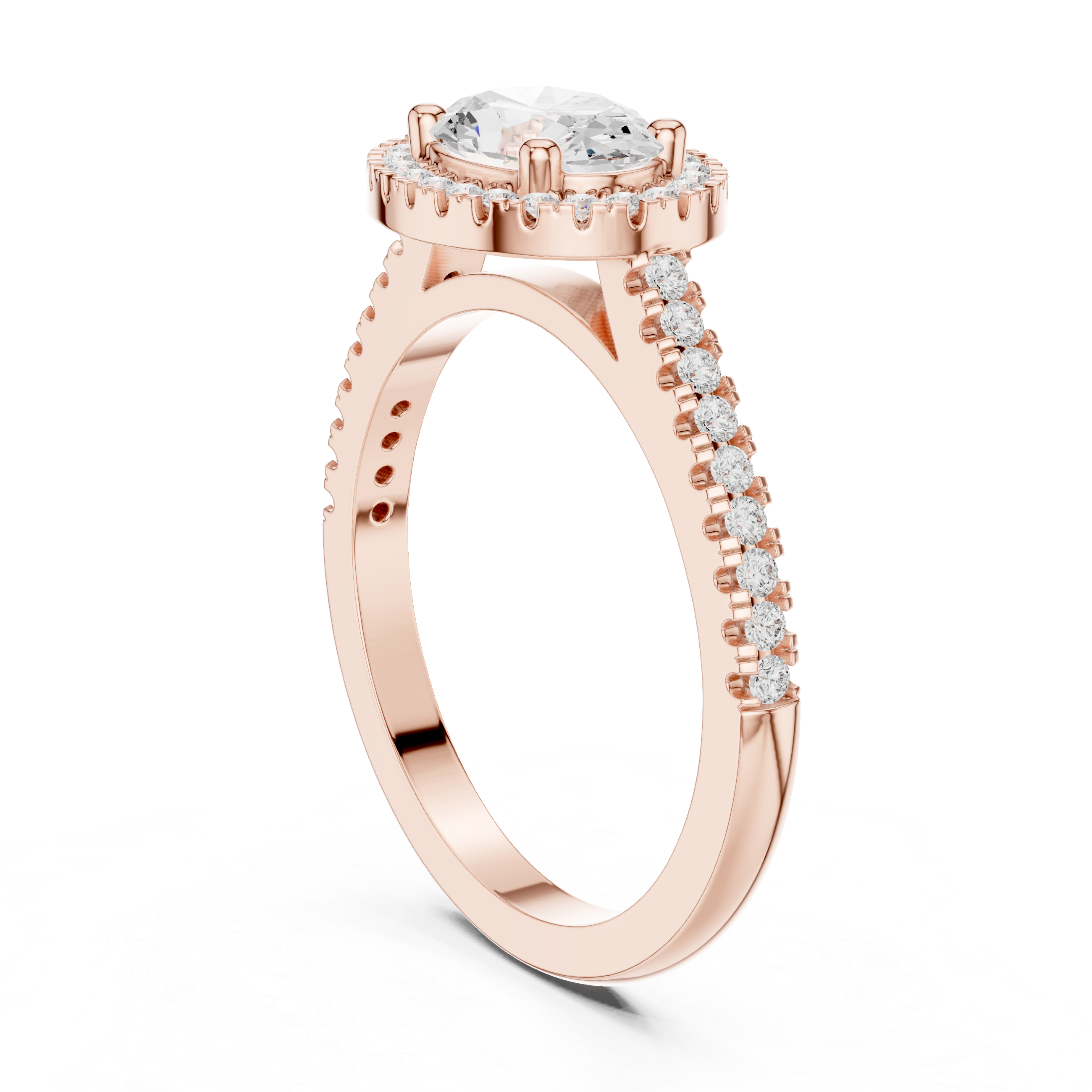Oval Halo Lab-Grown Diamond Engagement Ring in Rose Gold – Kiashaa Jewellery