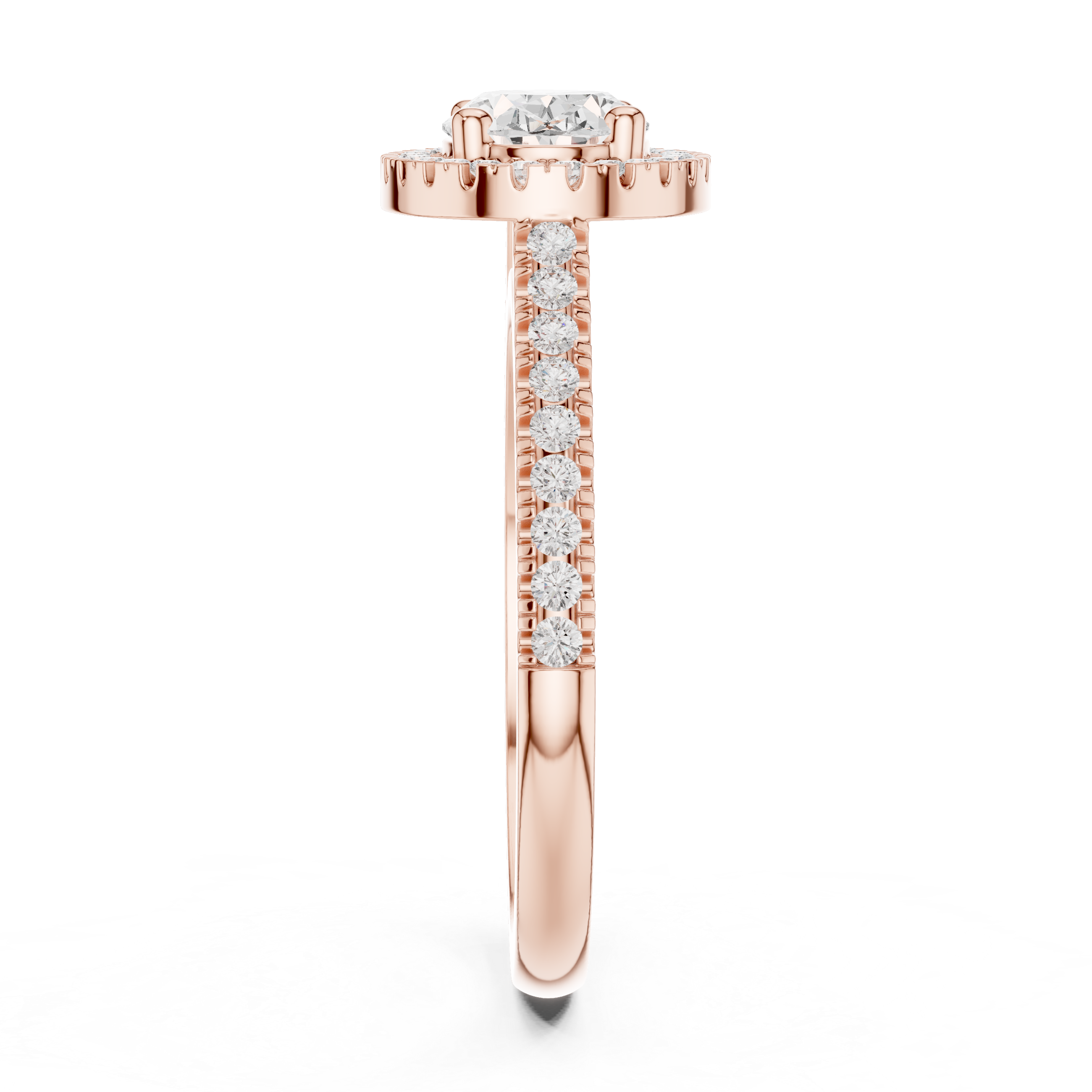 Oval Halo Lab-Grown Diamond Engagement Ring in Rose Gold – Kiashaa Jewellery