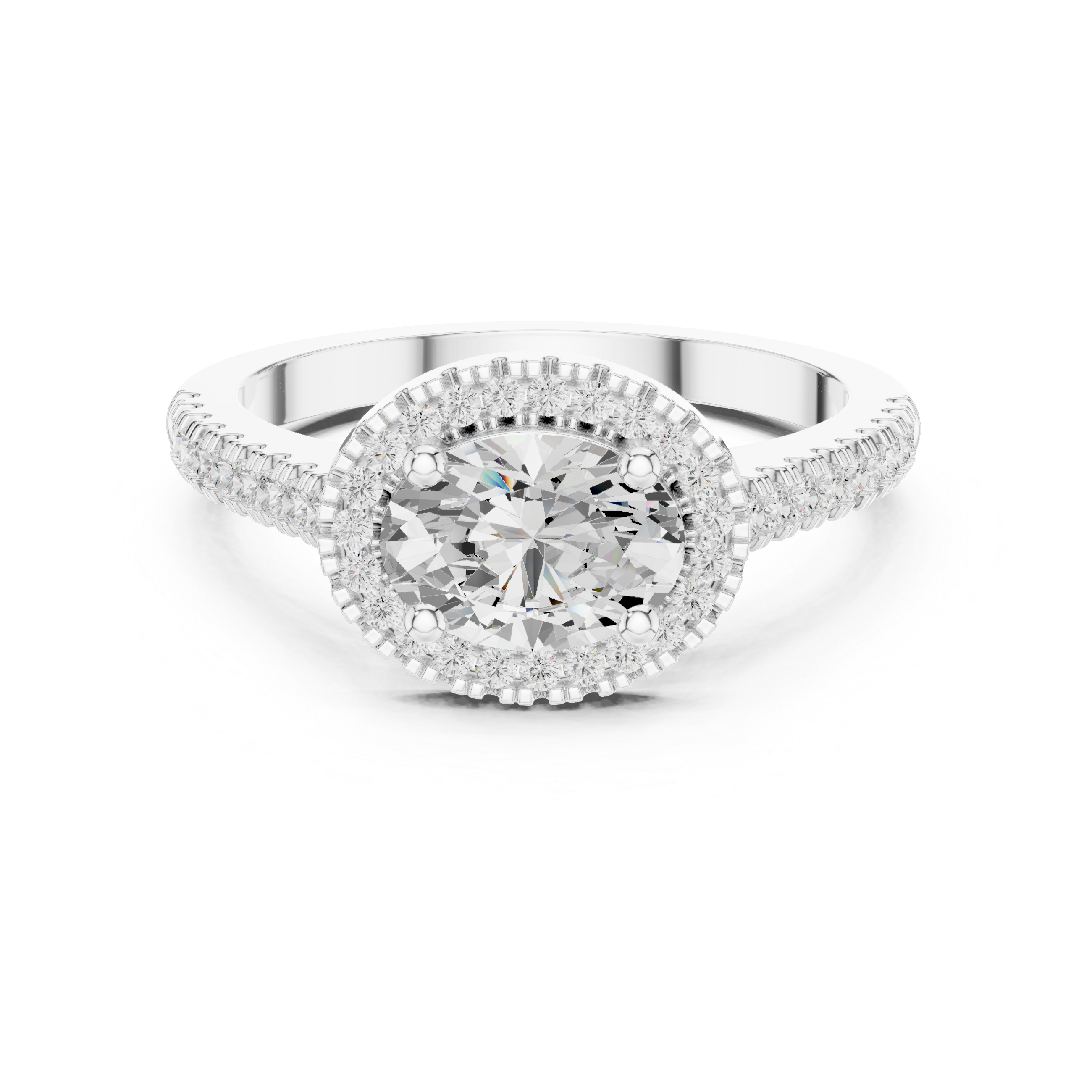 Oval Halo Lab-Grown Diamond Engagement Ring in Rose Gold – Kiashaa Jewellery