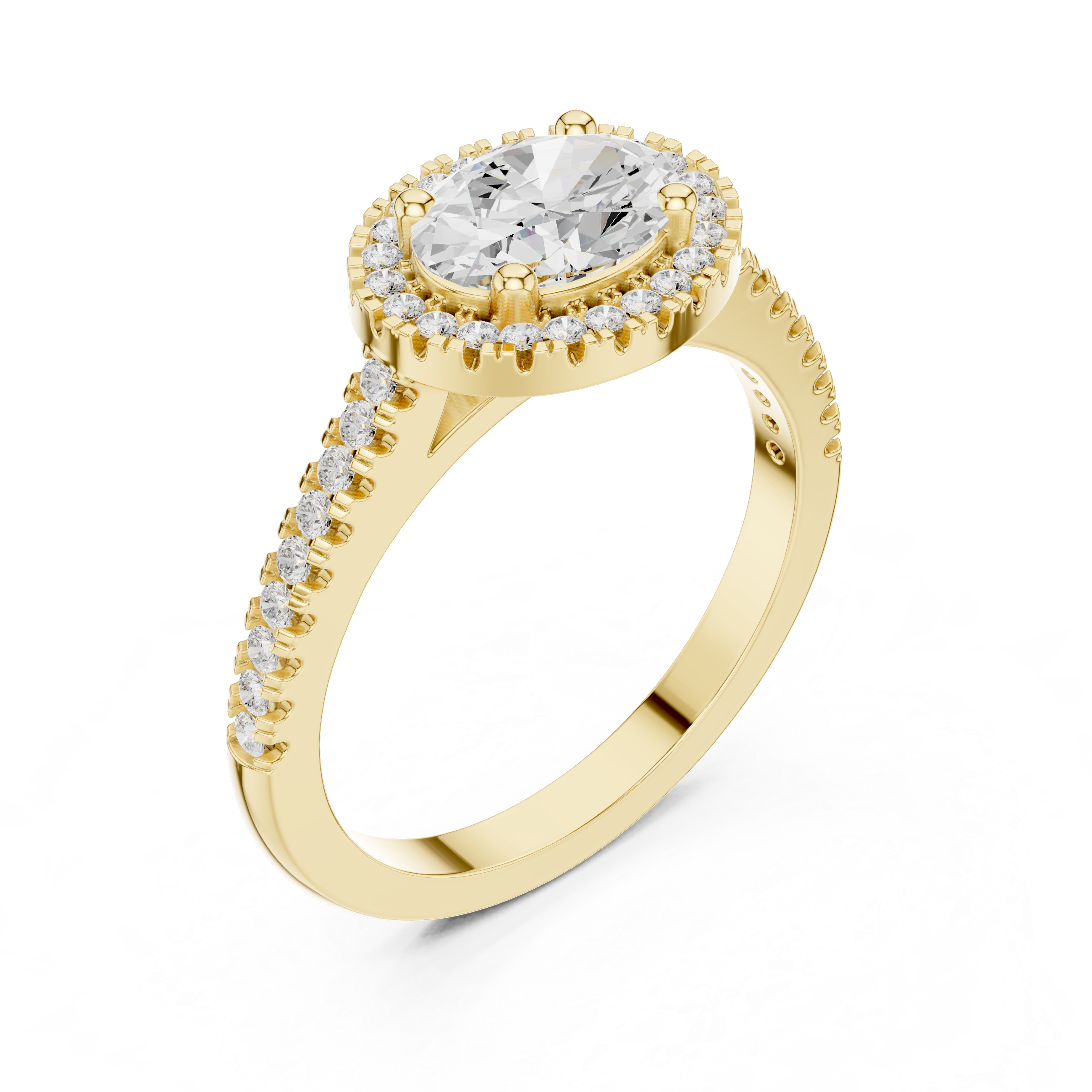 Oval Halo Lab-Grown Diamond Engagement Ring in Rose Gold – Kiashaa Jewellery