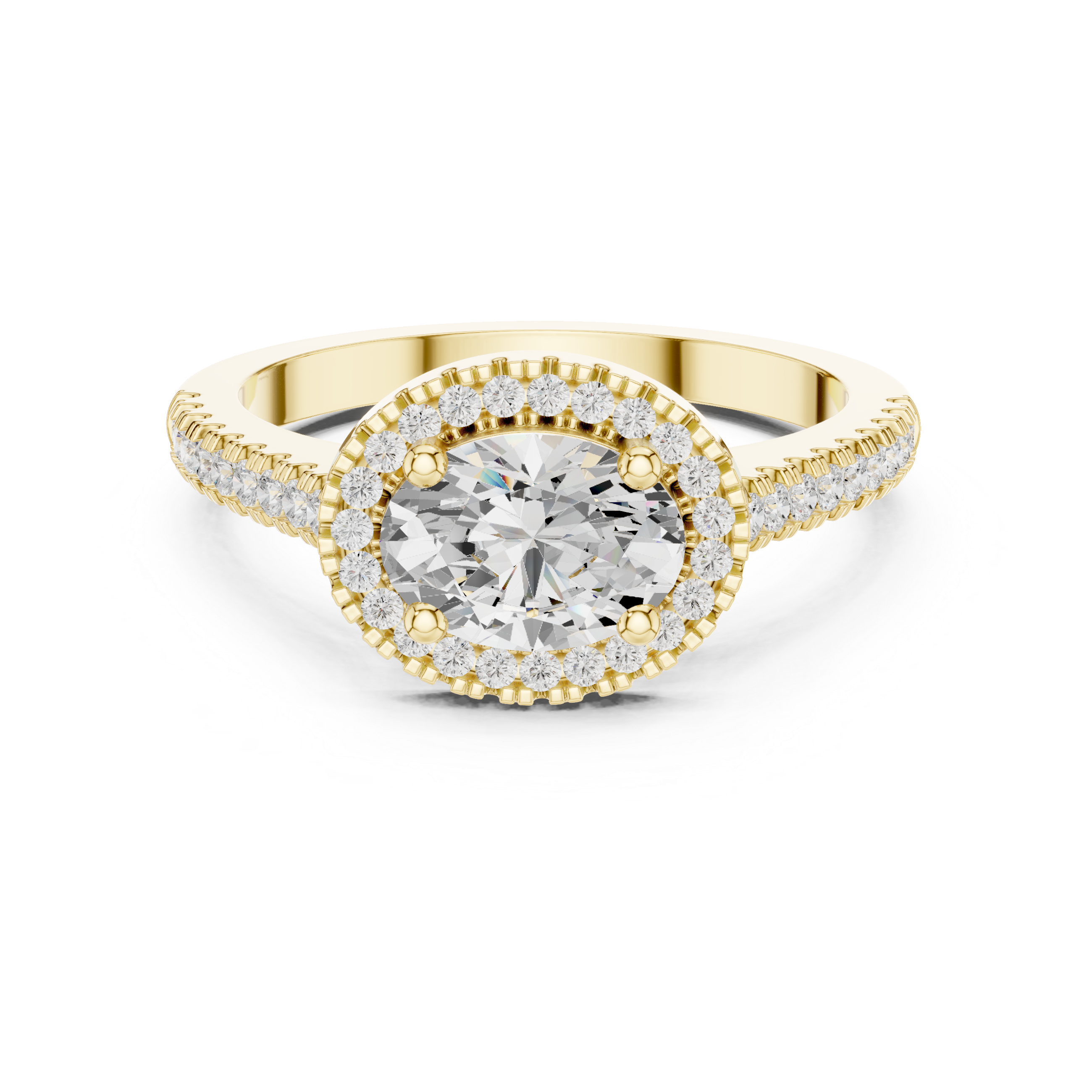 Oval Halo Lab-Grown Diamond Engagement Ring in Rose Gold – Kiashaa Jewellery