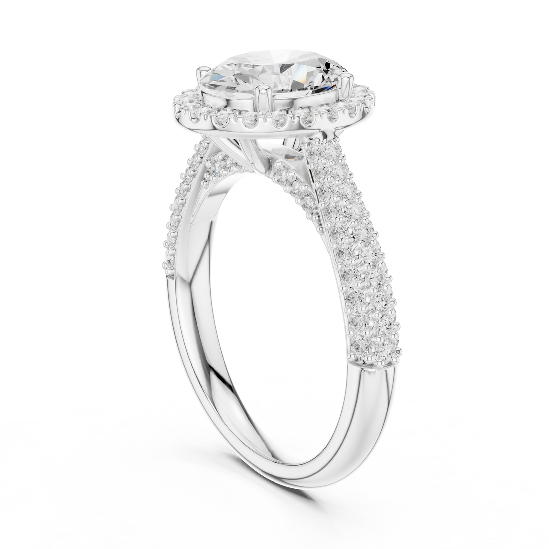 Oval Cut Halo Lab-Grown Diamond Engagement Ring in Rose Gold | Kiashaa Jewellery