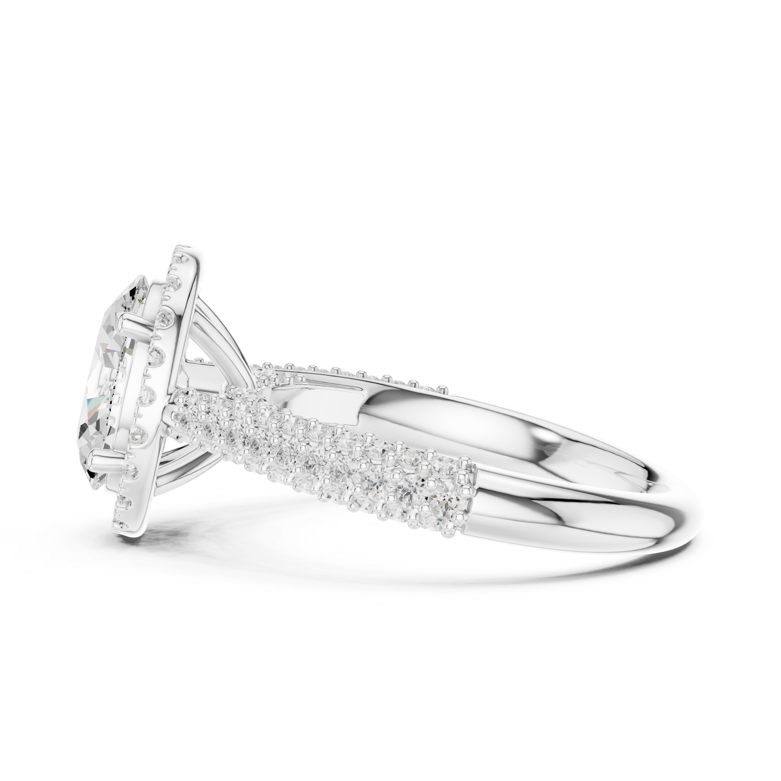 Oval Cut Halo Lab-Grown Diamond Engagement Ring in Rose Gold | Kiashaa Jewellery