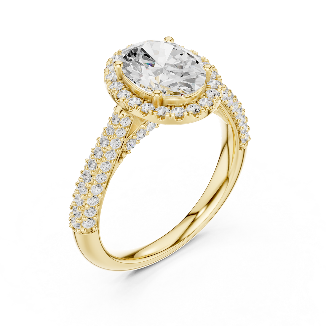 Oval Cut Halo Lab-Grown Diamond Engagement Ring in Rose Gold | Kiashaa Jewellery