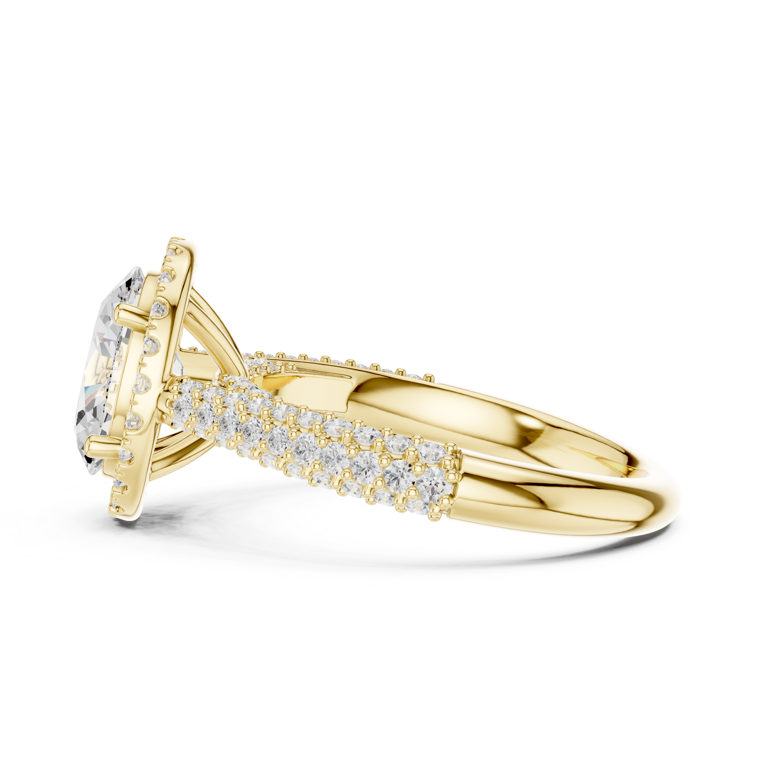 Oval Cut Halo Lab-Grown Diamond Engagement Ring in Rose Gold | Kiashaa Jewellery