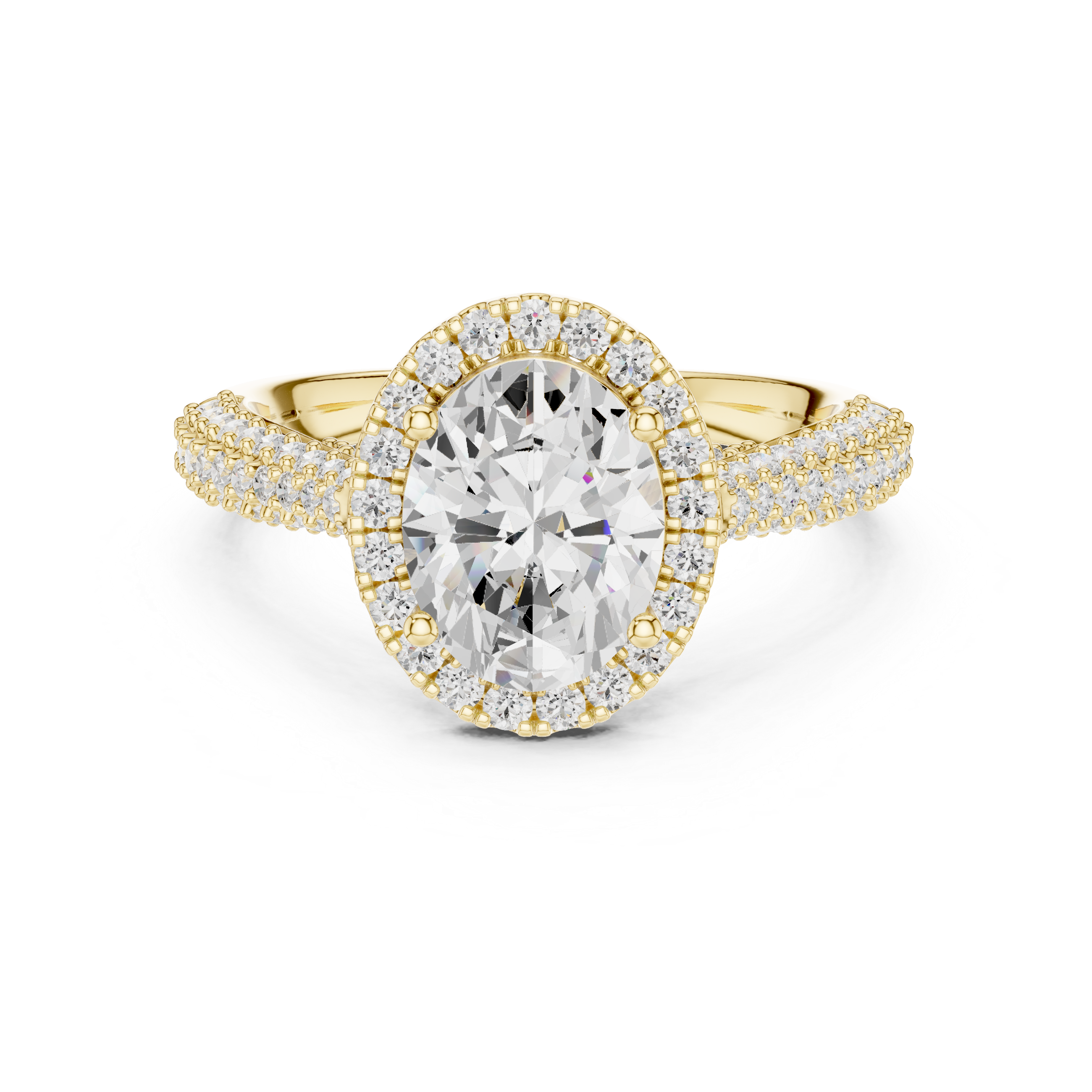Oval Cut Halo Lab-Grown Diamond Engagement Ring in Rose Gold | Kiashaa Jewellery