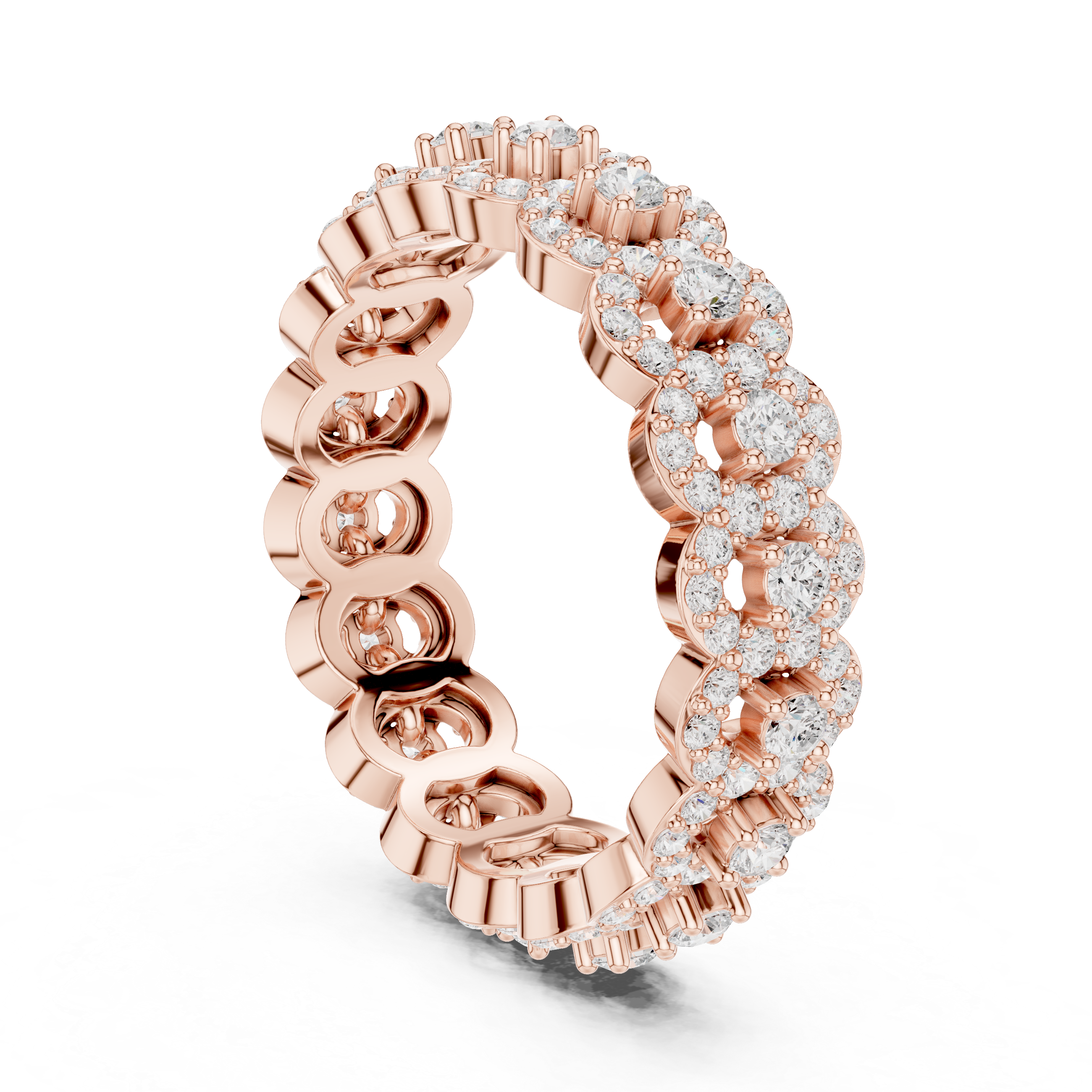 Lab-Grown Diamond Eternity Band Ring in Rose Gold | Kiashaa Jewellery