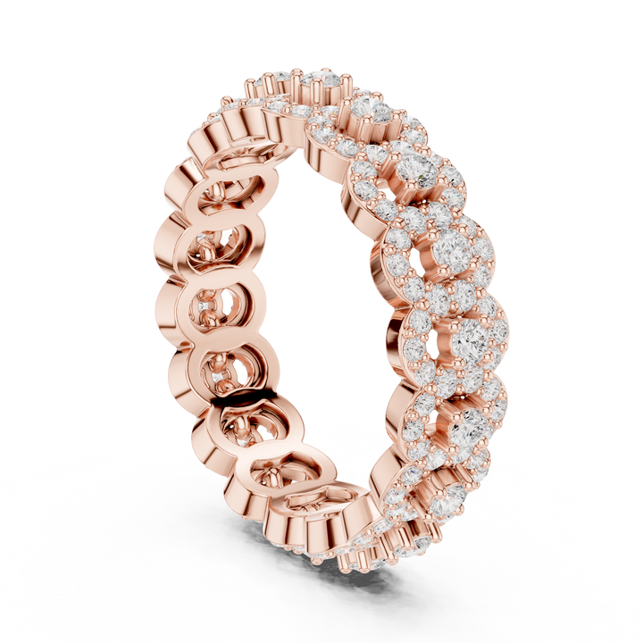 Lab-Grown Diamond Eternity Band Ring in Rose Gold | Kiashaa Jewellery