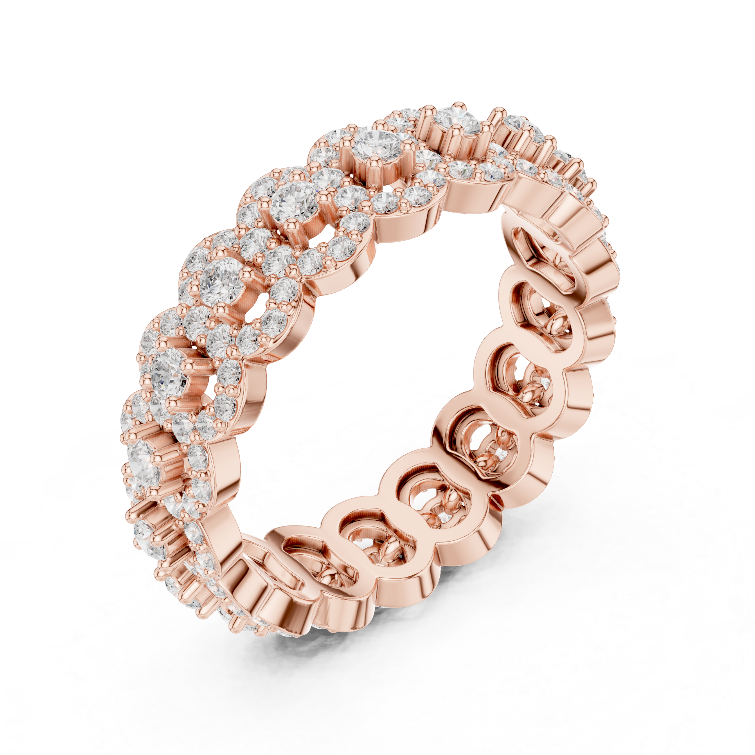 Lab-Grown Diamond Eternity Band Ring in Rose Gold | Kiashaa Jewellery