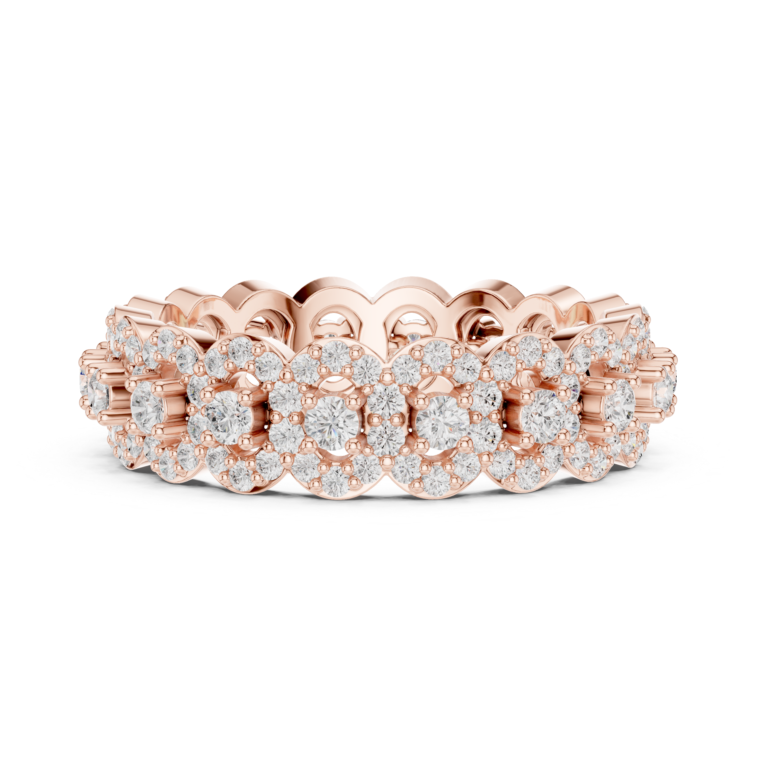 Lab-Grown Diamond Eternity Band Ring in Rose Gold | Kiashaa Jewellery