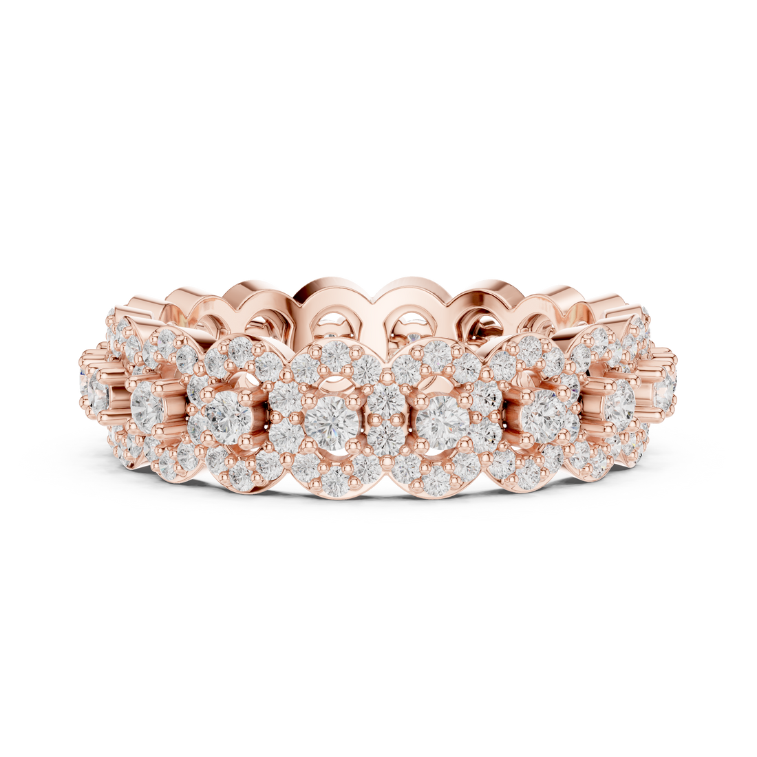 Lab-Grown Diamond Eternity Band Ring in Rose Gold | Kiashaa Jewellery