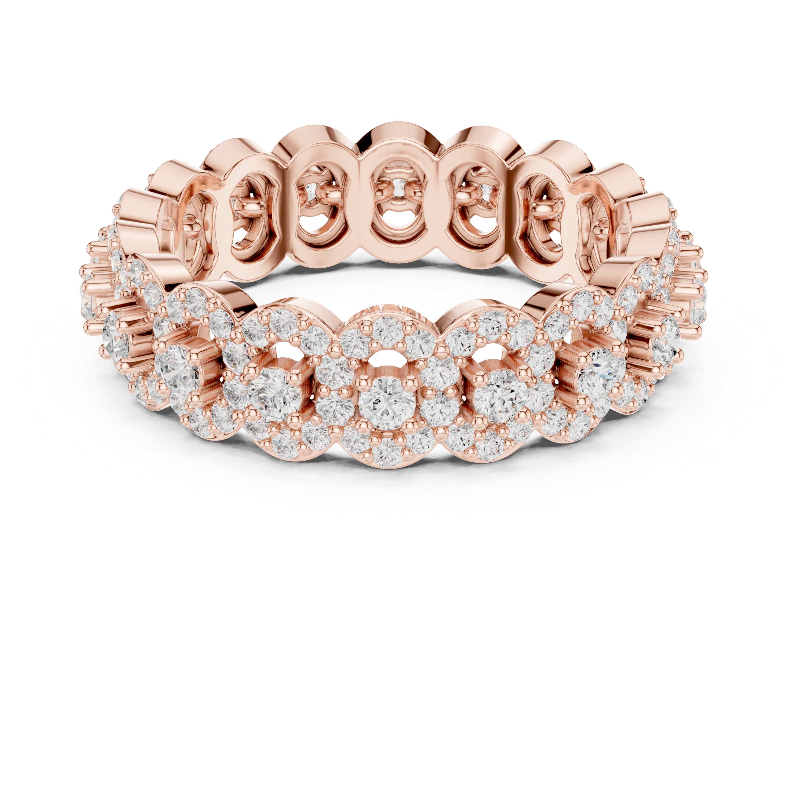 Lab-Grown Diamond Eternity Band Ring in Rose Gold | Kiashaa Jewellery