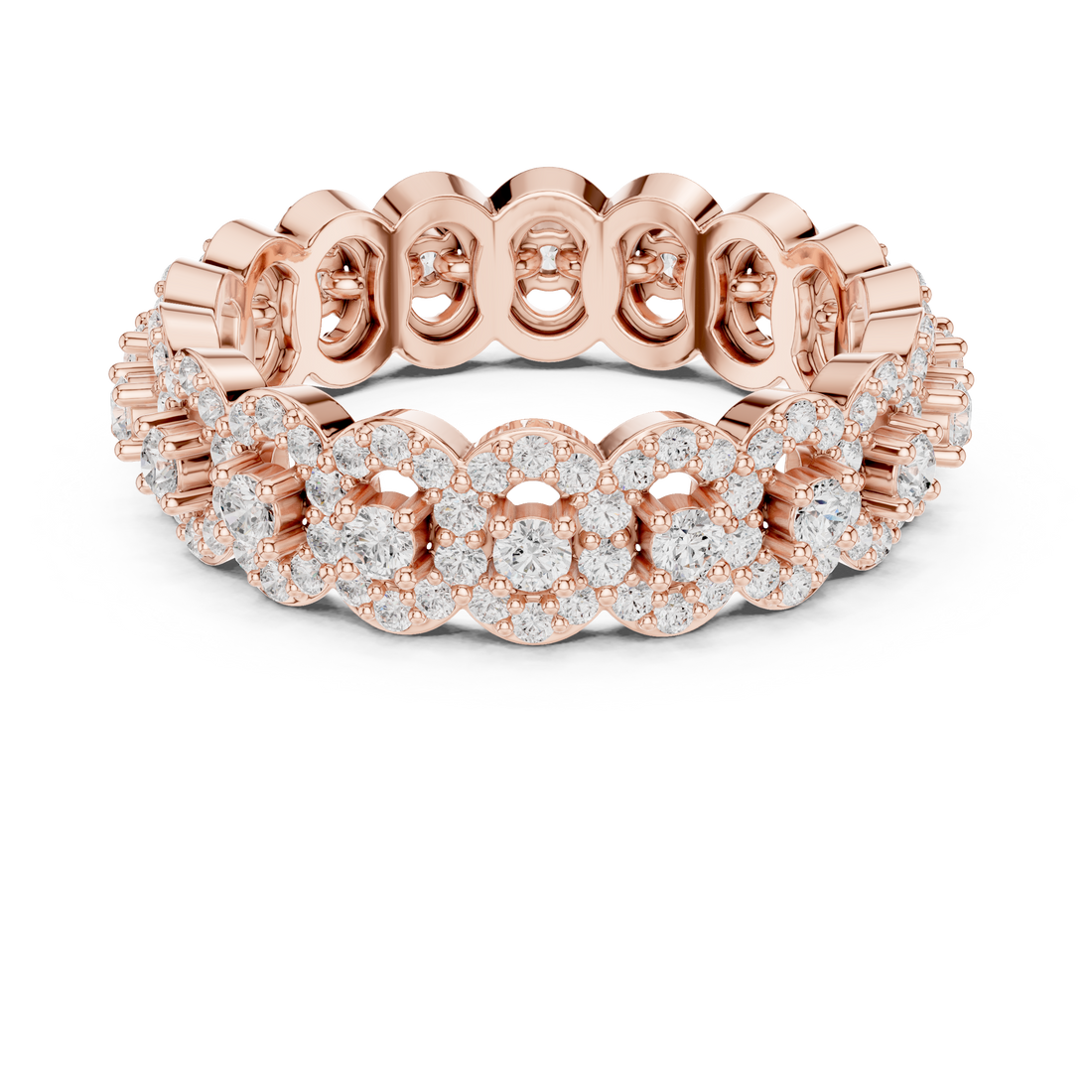 Lab-Grown Diamond Eternity Band Ring in Rose Gold | Kiashaa Jewellery