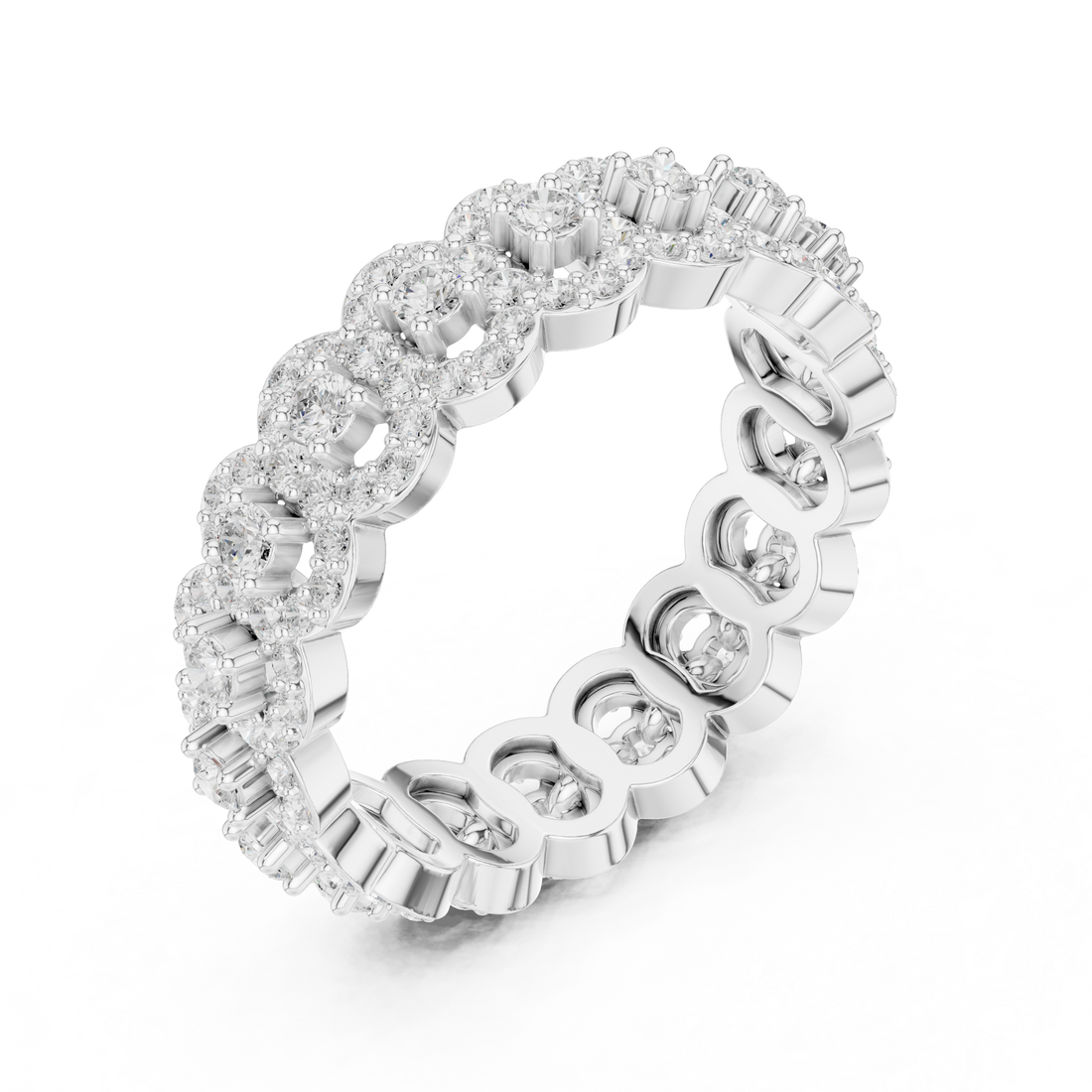 Lab-Grown Diamond Eternity Band Ring in Rose Gold | Kiashaa Jewellery