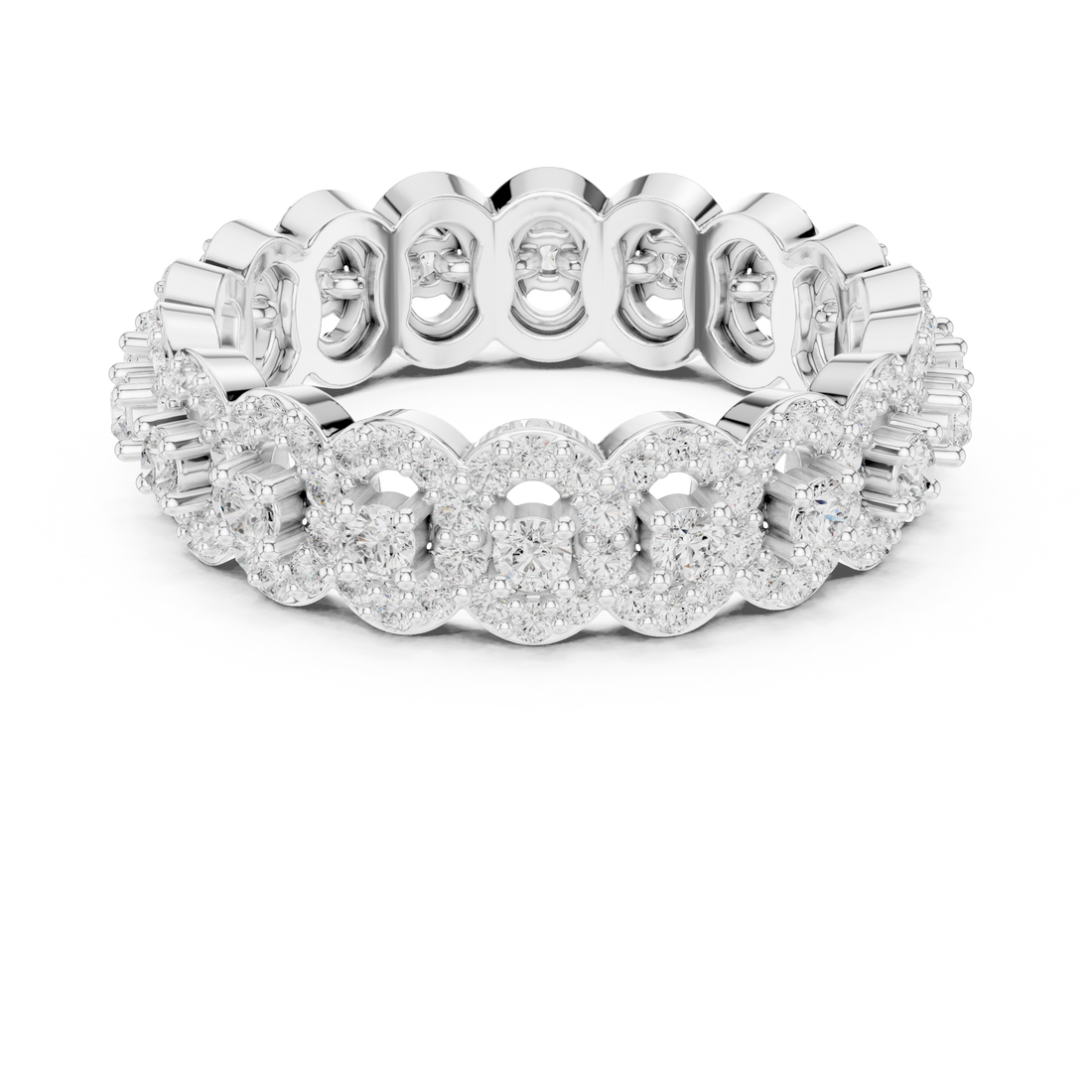 Lab-Grown Diamond Eternity Band Ring in Rose Gold | Kiashaa Jewellery