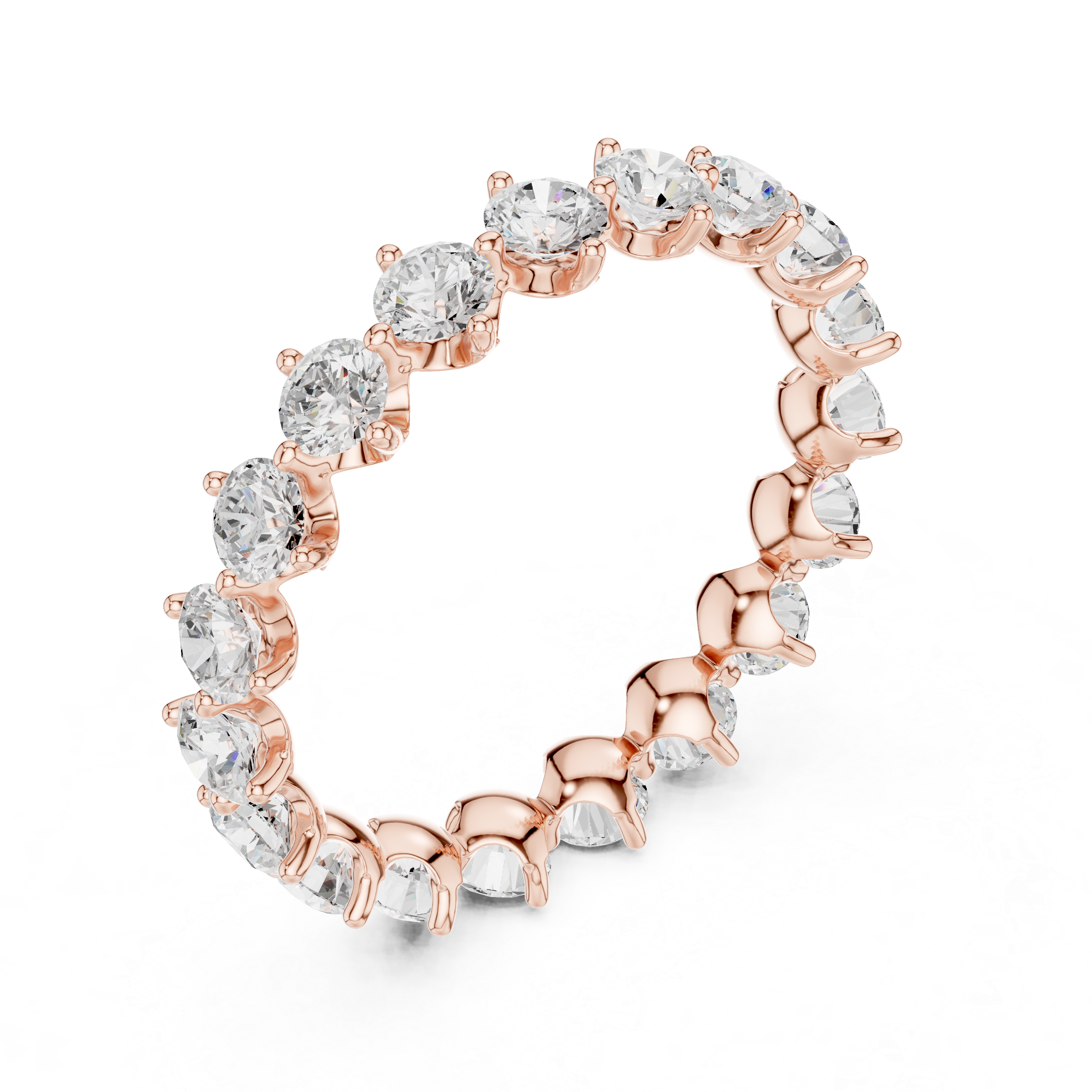 Classic Lab-Grown Diamond Eternity Ring in Rose Gold | Kiashaa Jewellery