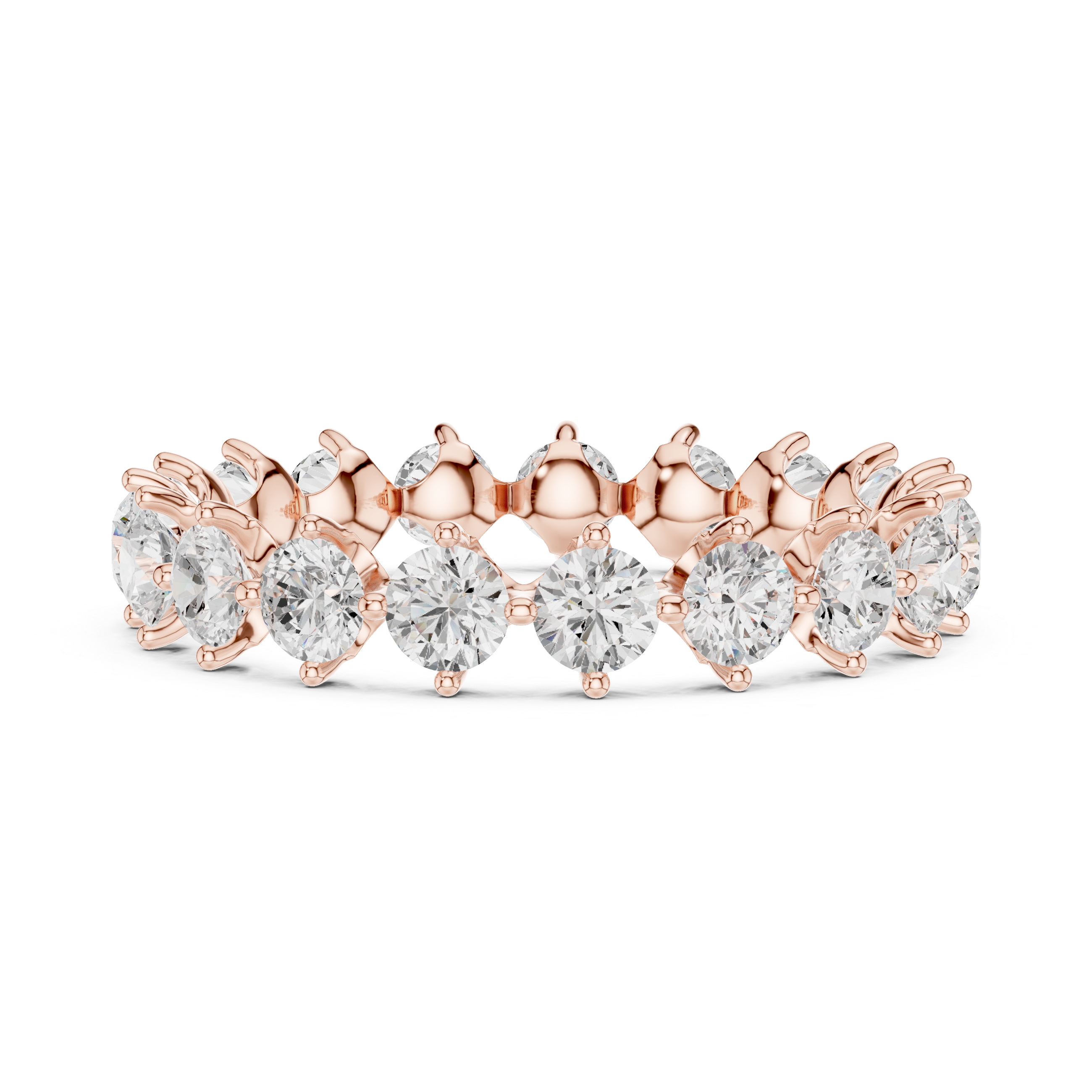 Classic Lab-Grown Diamond Eternity Ring in Rose Gold | Kiashaa Jewellery