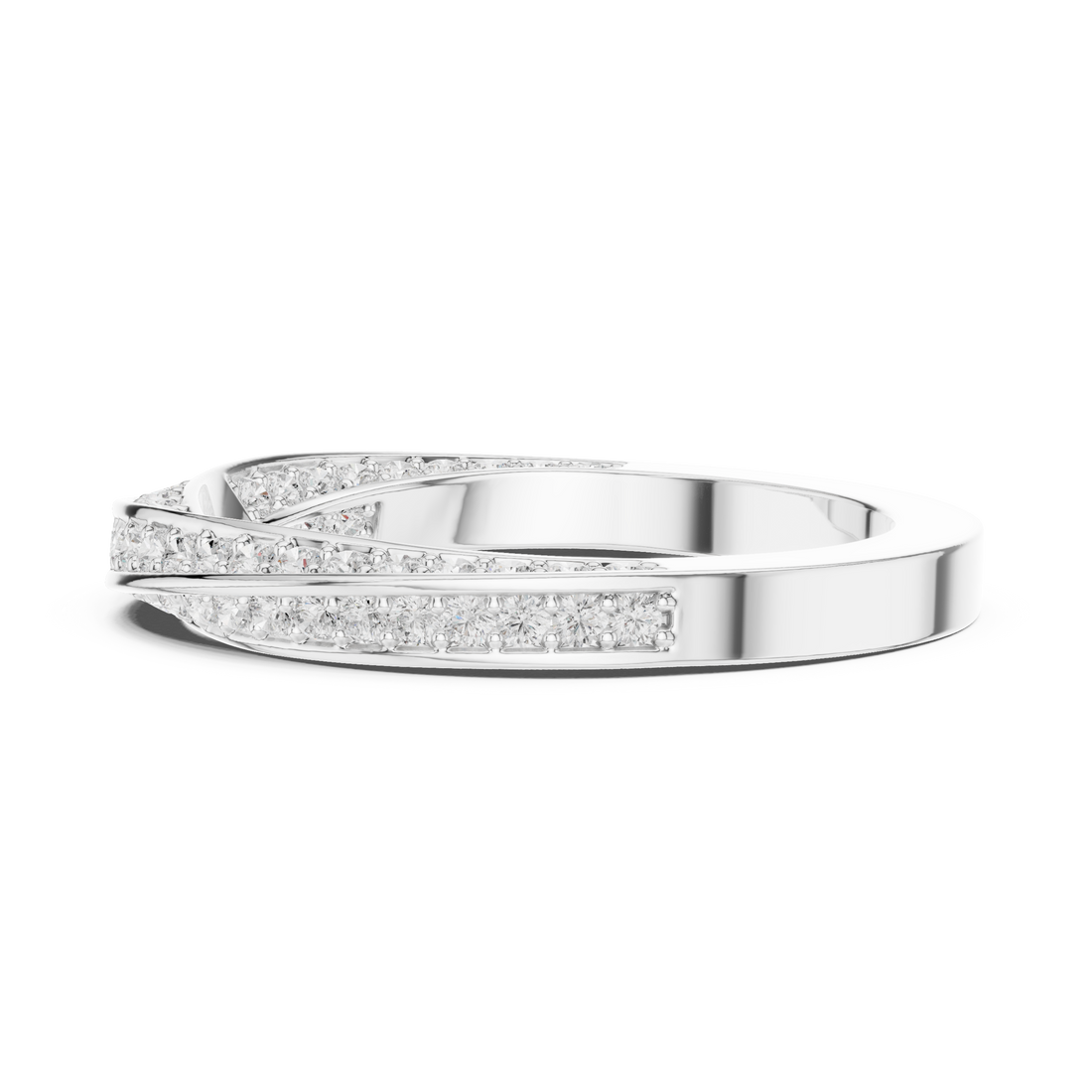 Double Row Lab-Grown Diamond Band in Rose Gold | Kiashaa Jewellery