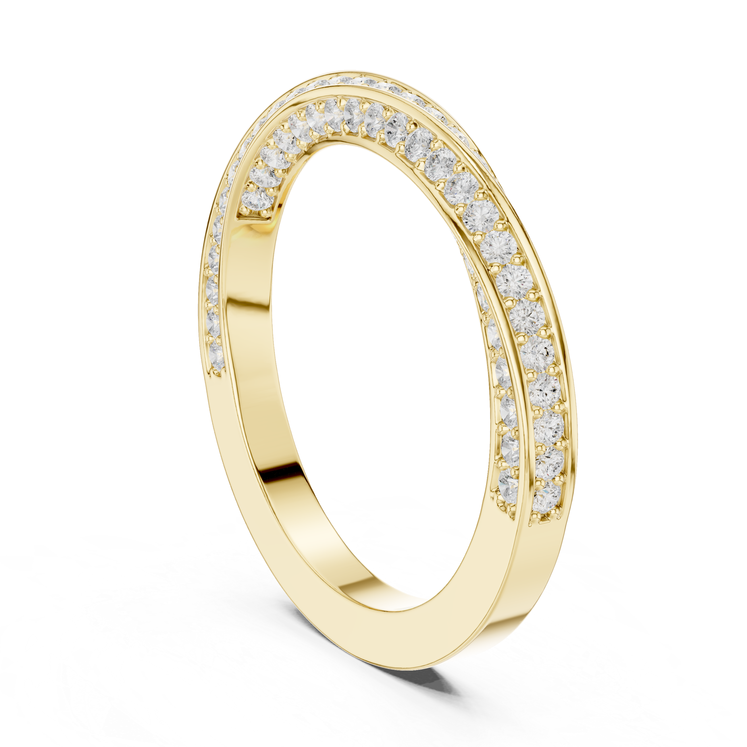 Double Row Lab-Grown Diamond Band in Rose Gold | Kiashaa Jewellery