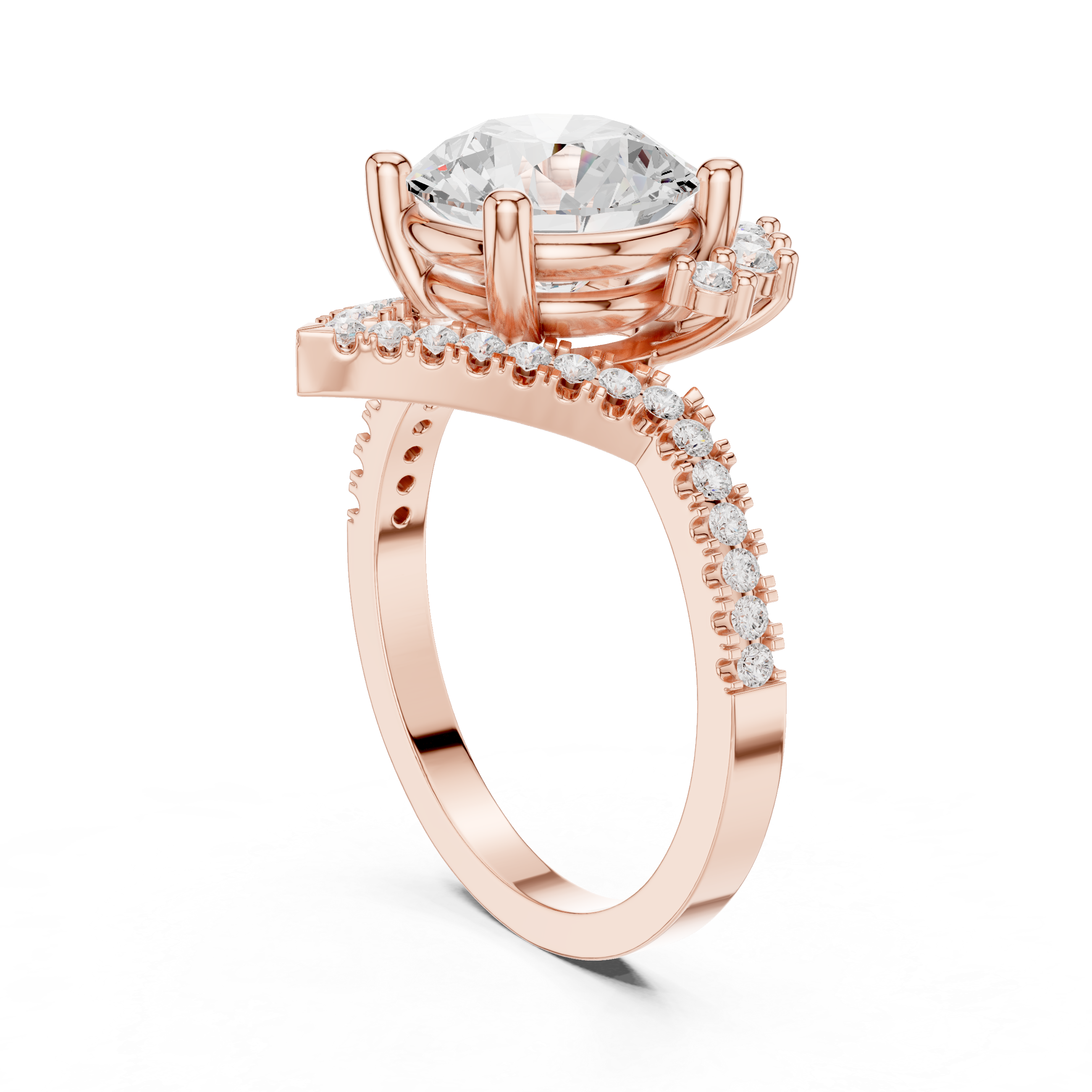 Elegant Halo Lab-Grown Diamond Engagement Ring in 14K & 18K Gold