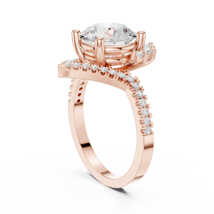 Elegant Halo Lab-Grown Diamond Engagement Ring in 14K & 18K Gold
