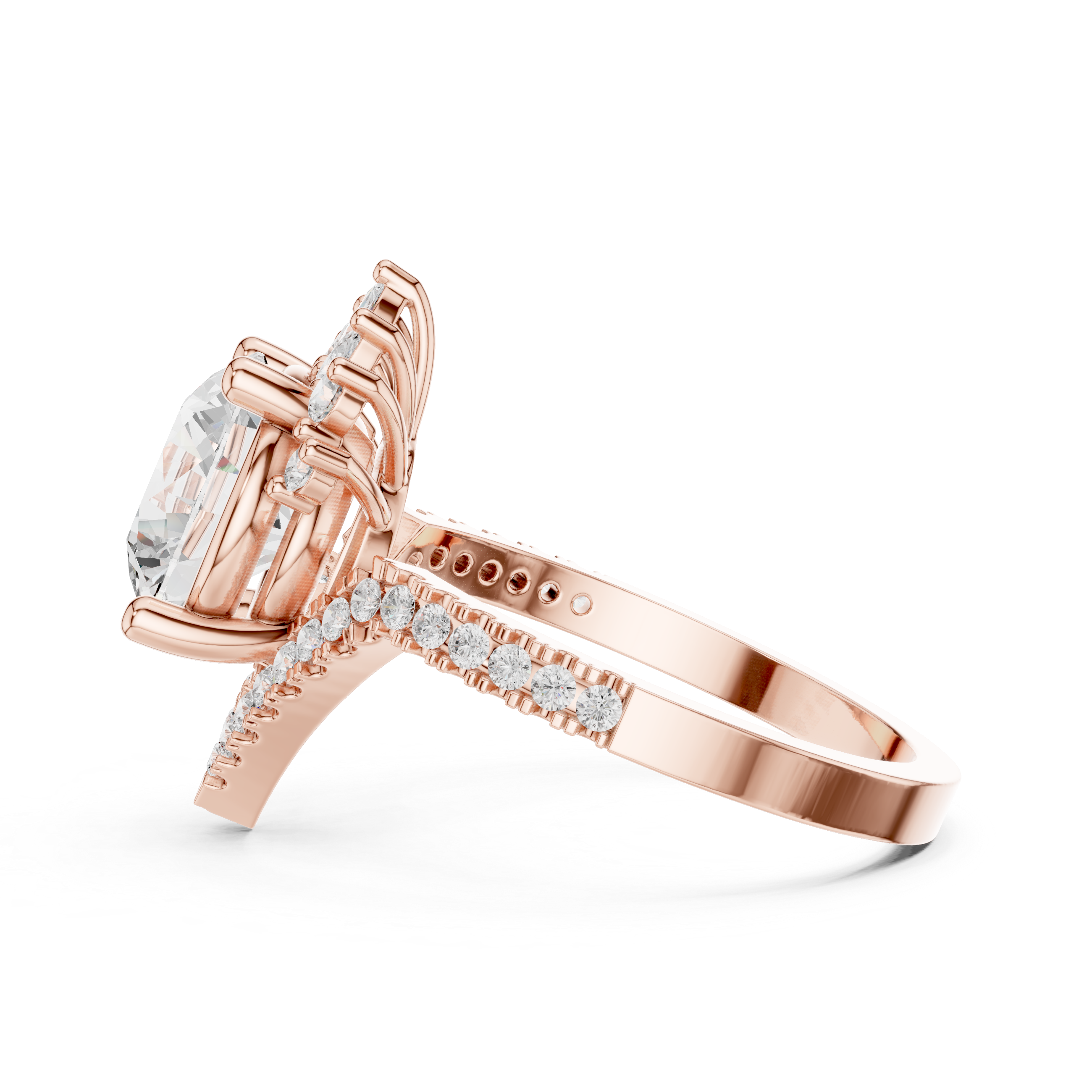 Elegant Halo Lab-Grown Diamond Engagement Ring in 14K & 18K Gold