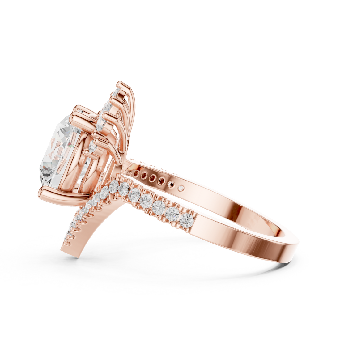 Elegant Halo Lab-Grown Diamond Engagement Ring in 14K & 18K Gold