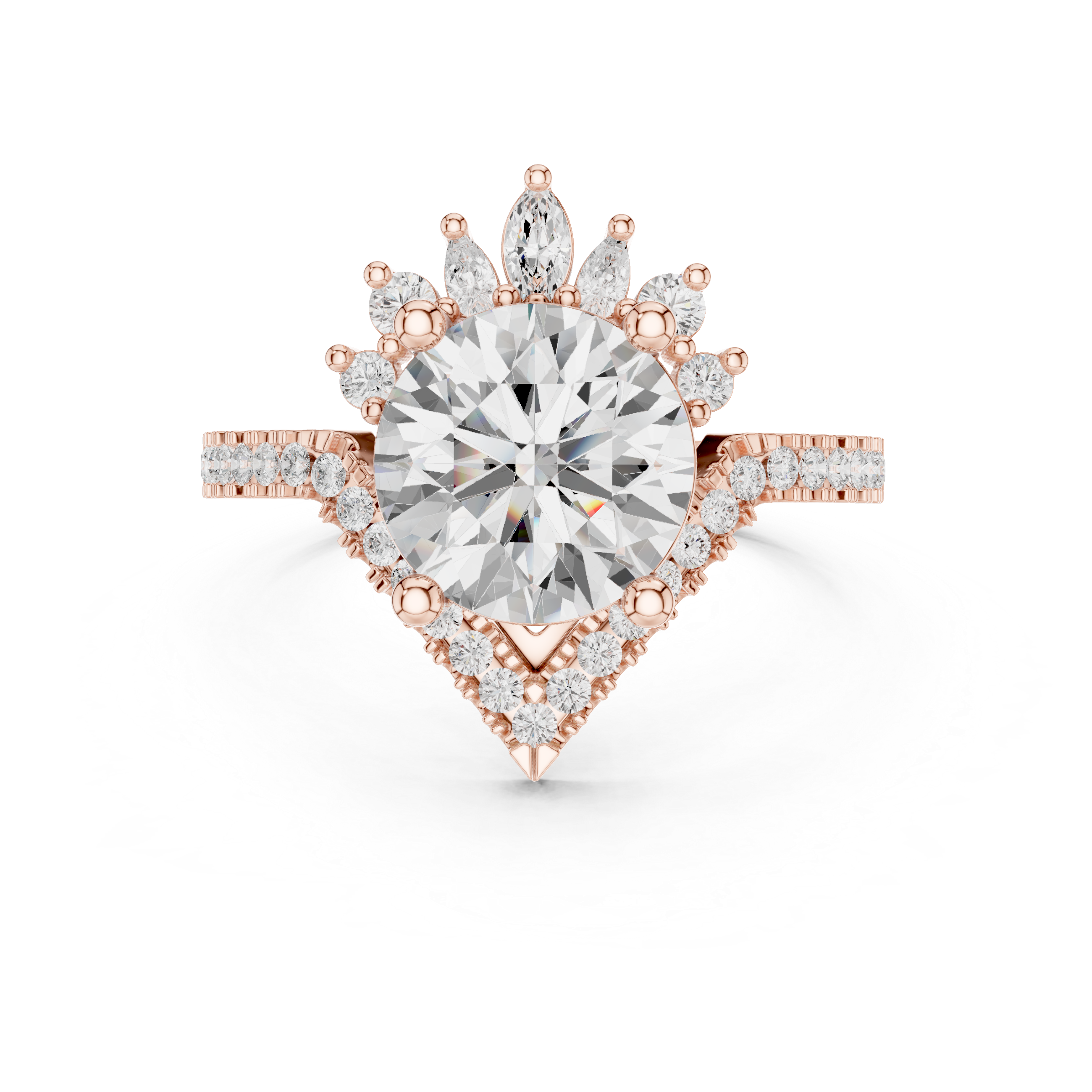 Elegant Halo Lab-Grown Diamond Engagement Ring in 14K & 18K Gold