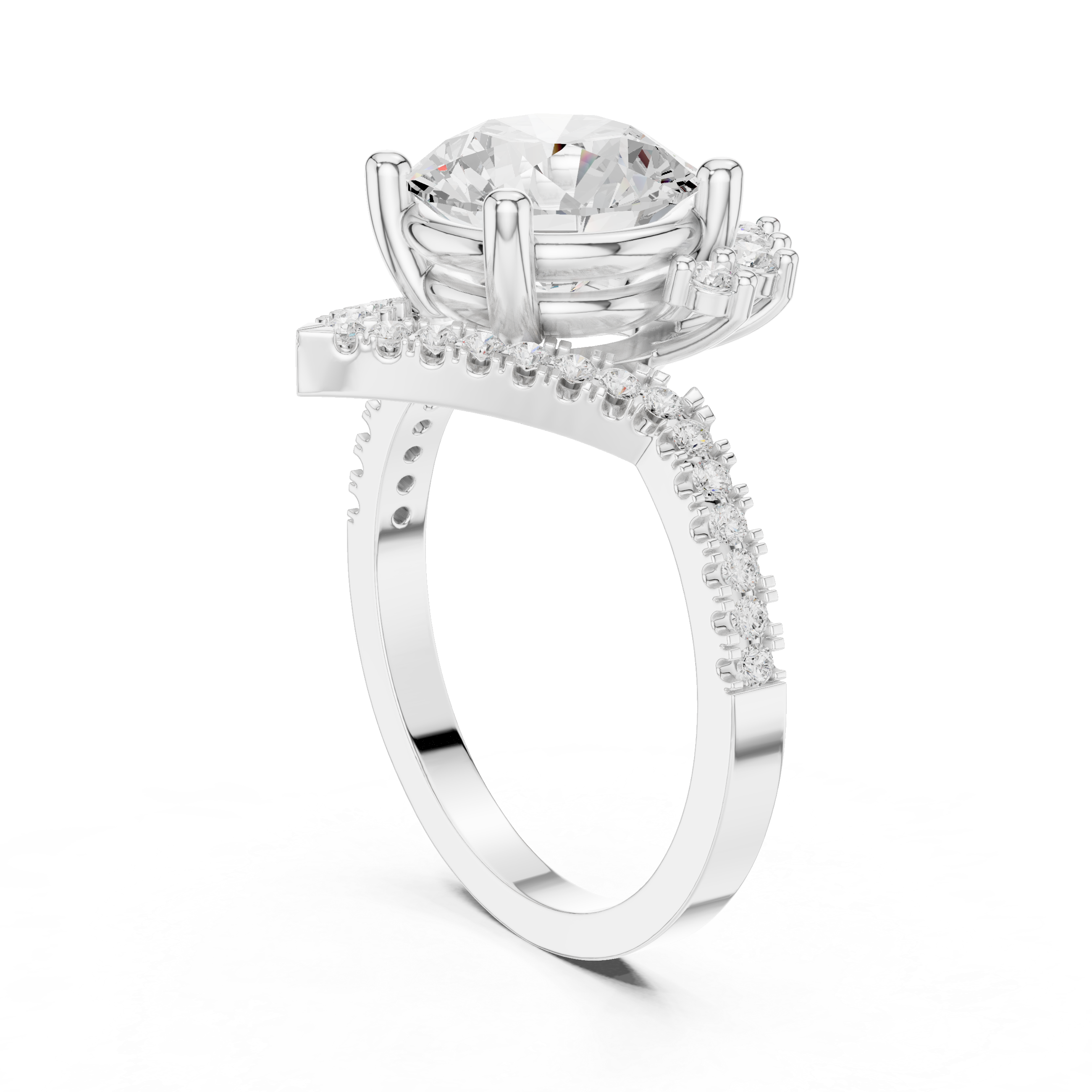 Elegant Halo Lab-Grown Diamond Engagement Ring in 14K & 18K Gold