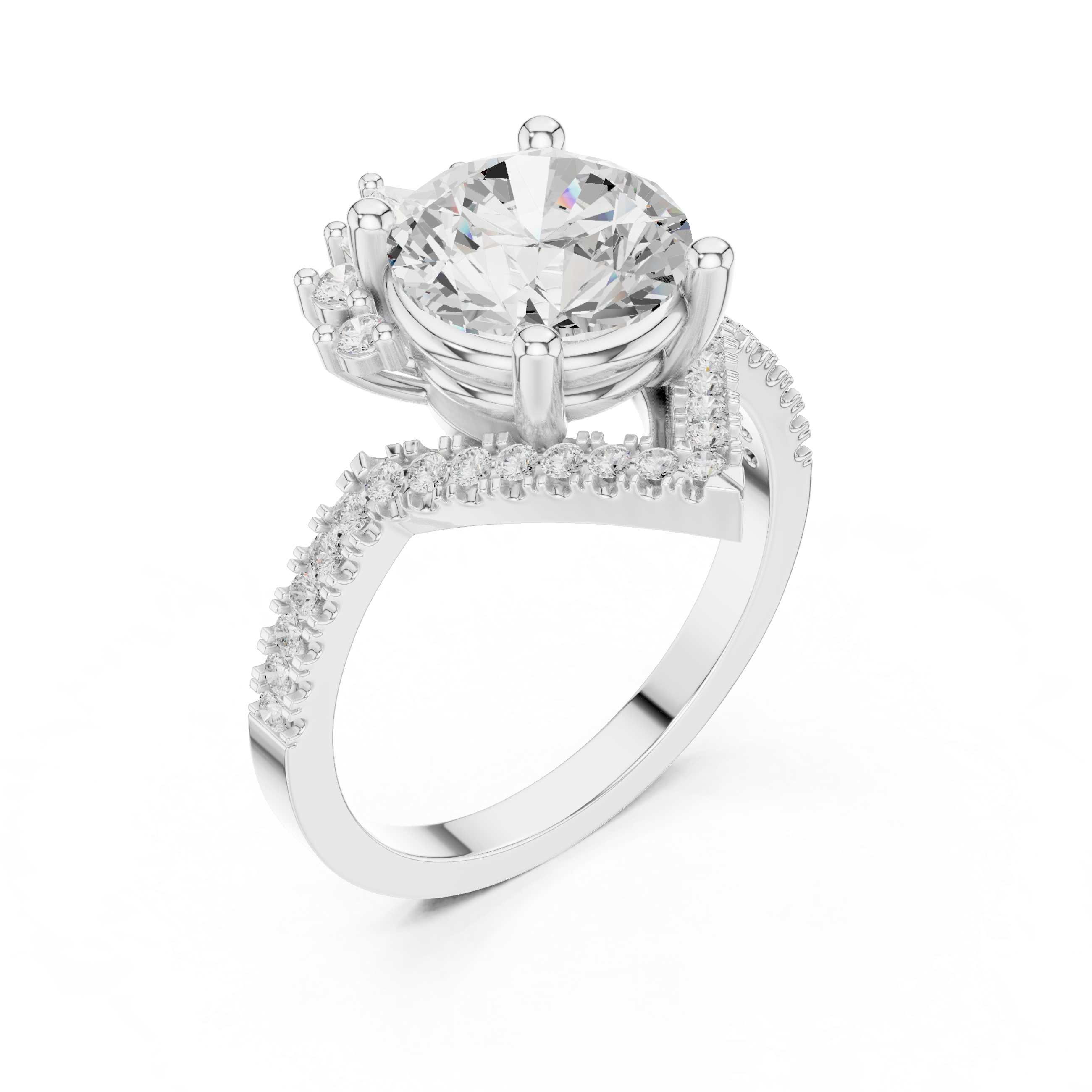 Elegant Halo Lab-Grown Diamond Engagement Ring in 14K & 18K Gold