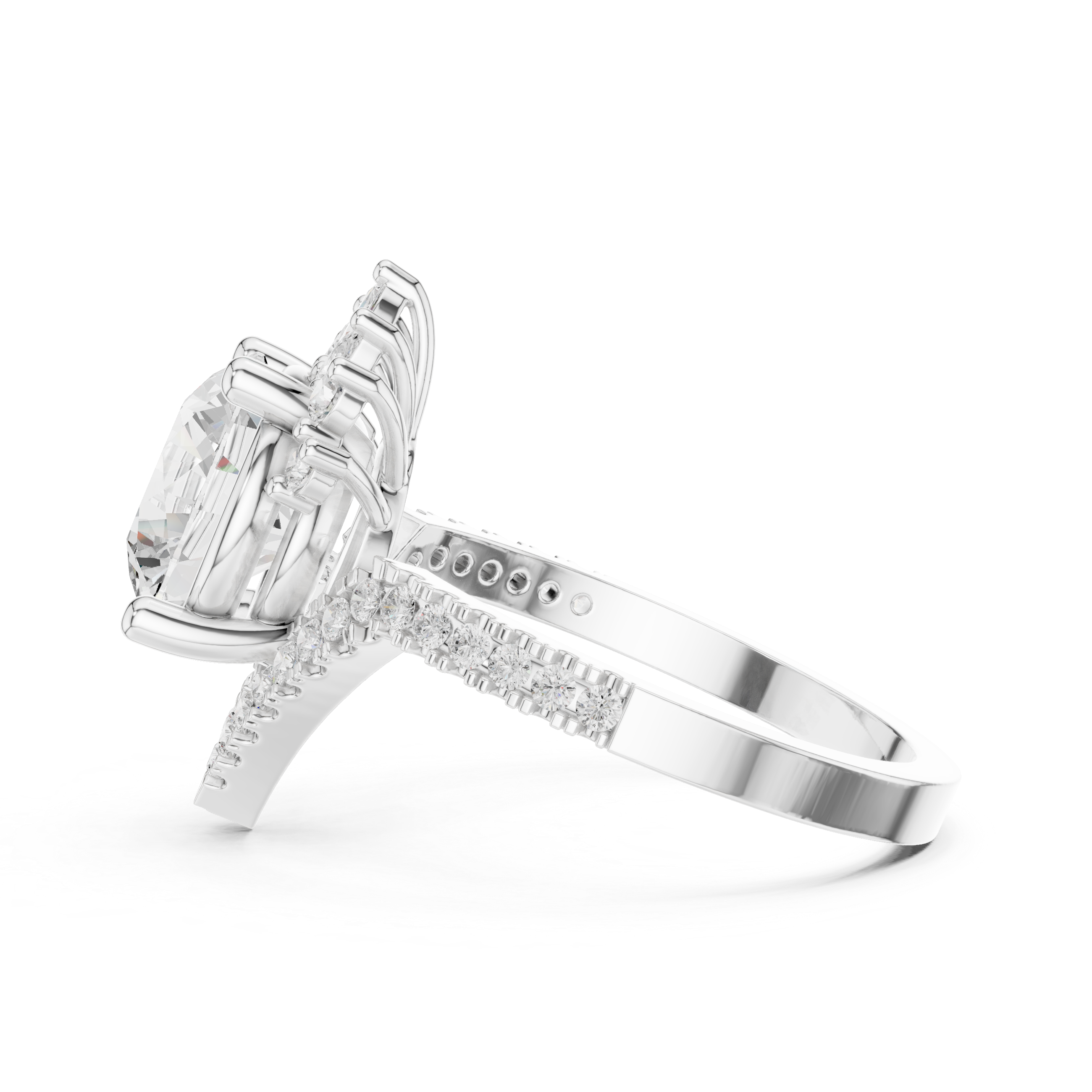 Elegant Halo Lab-Grown Diamond Engagement Ring in 14K & 18K Gold