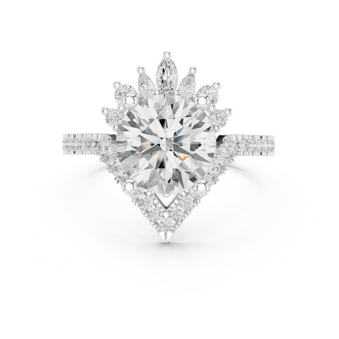 Elegant Halo Lab-Grown Diamond Engagement Ring in 14K & 18K Gold