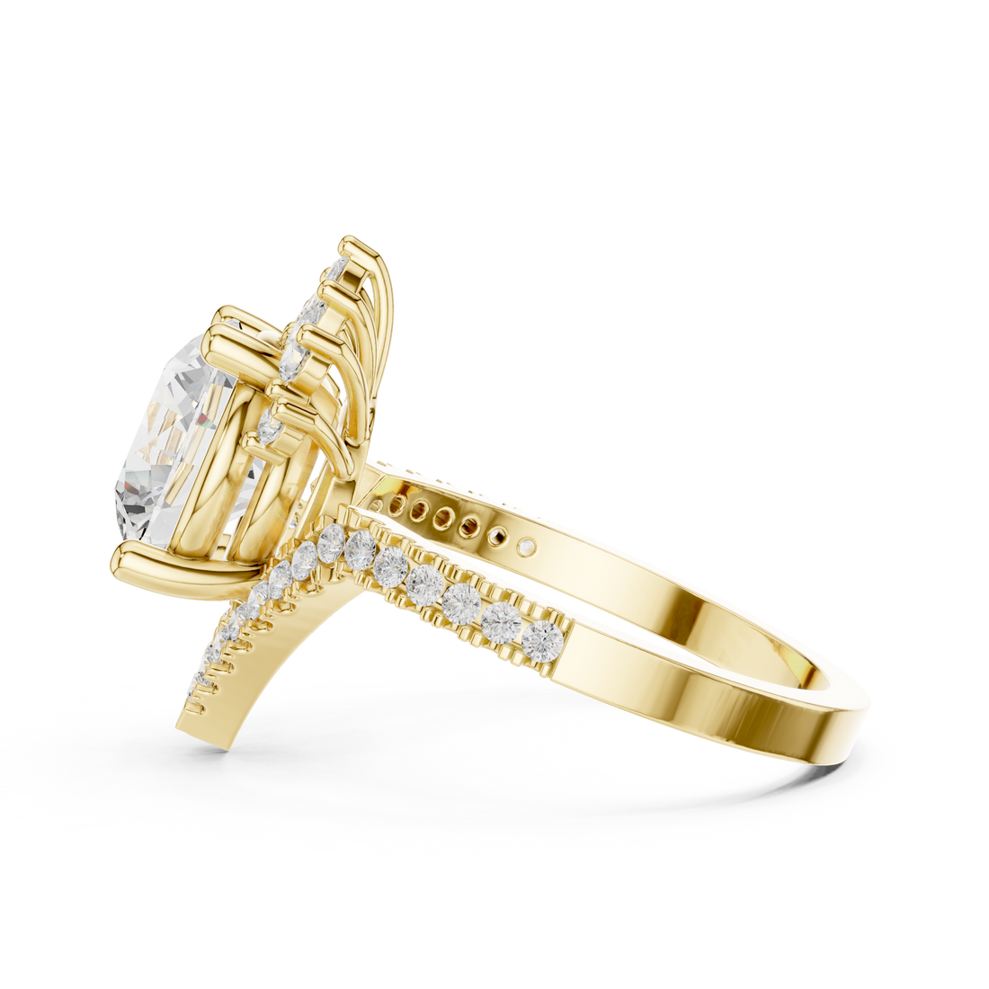Elegant Halo Lab-Grown Diamond Engagement Ring in 14K & 18K Gold