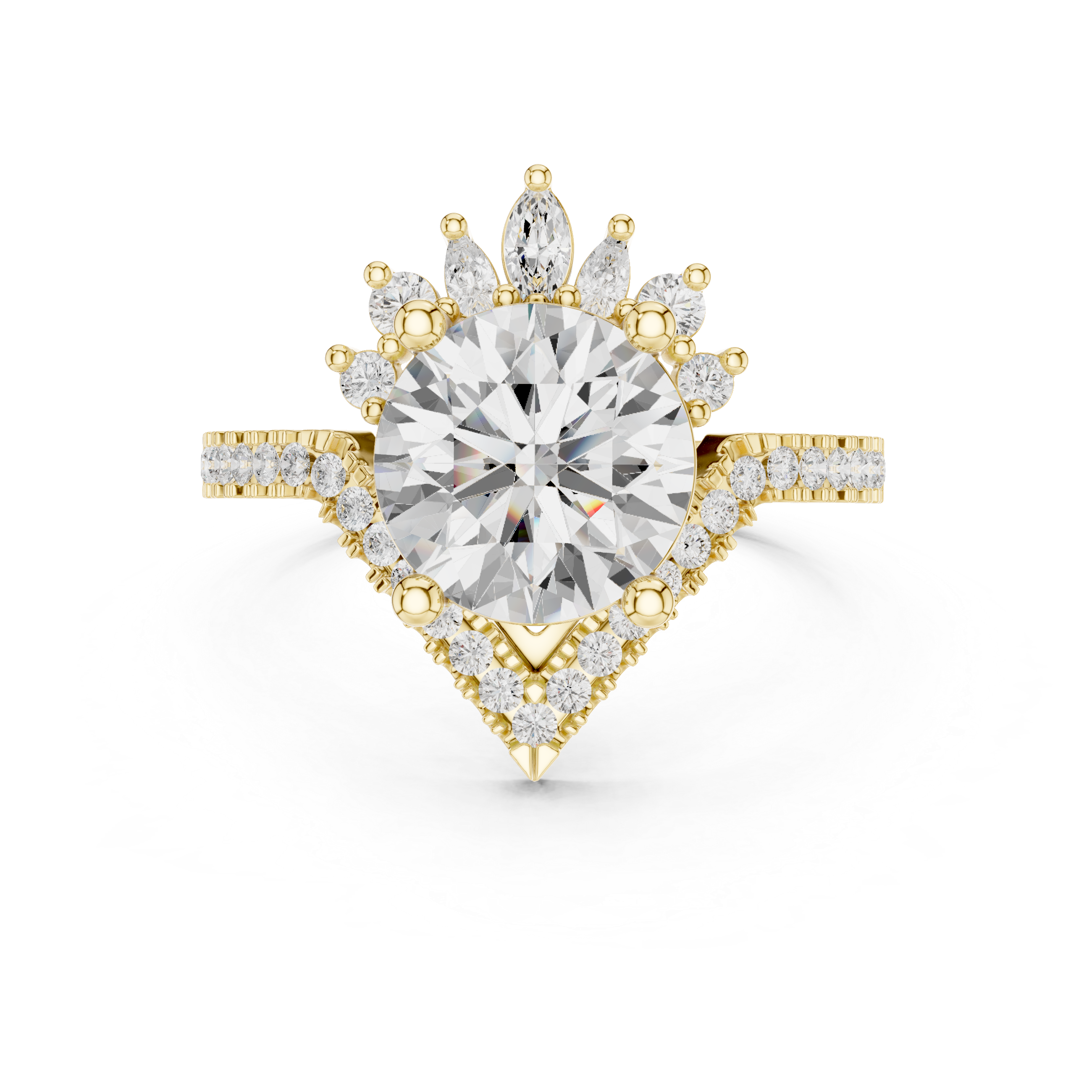 Elegant Halo Lab-Grown Diamond Engagement Ring in 14K & 18K Gold