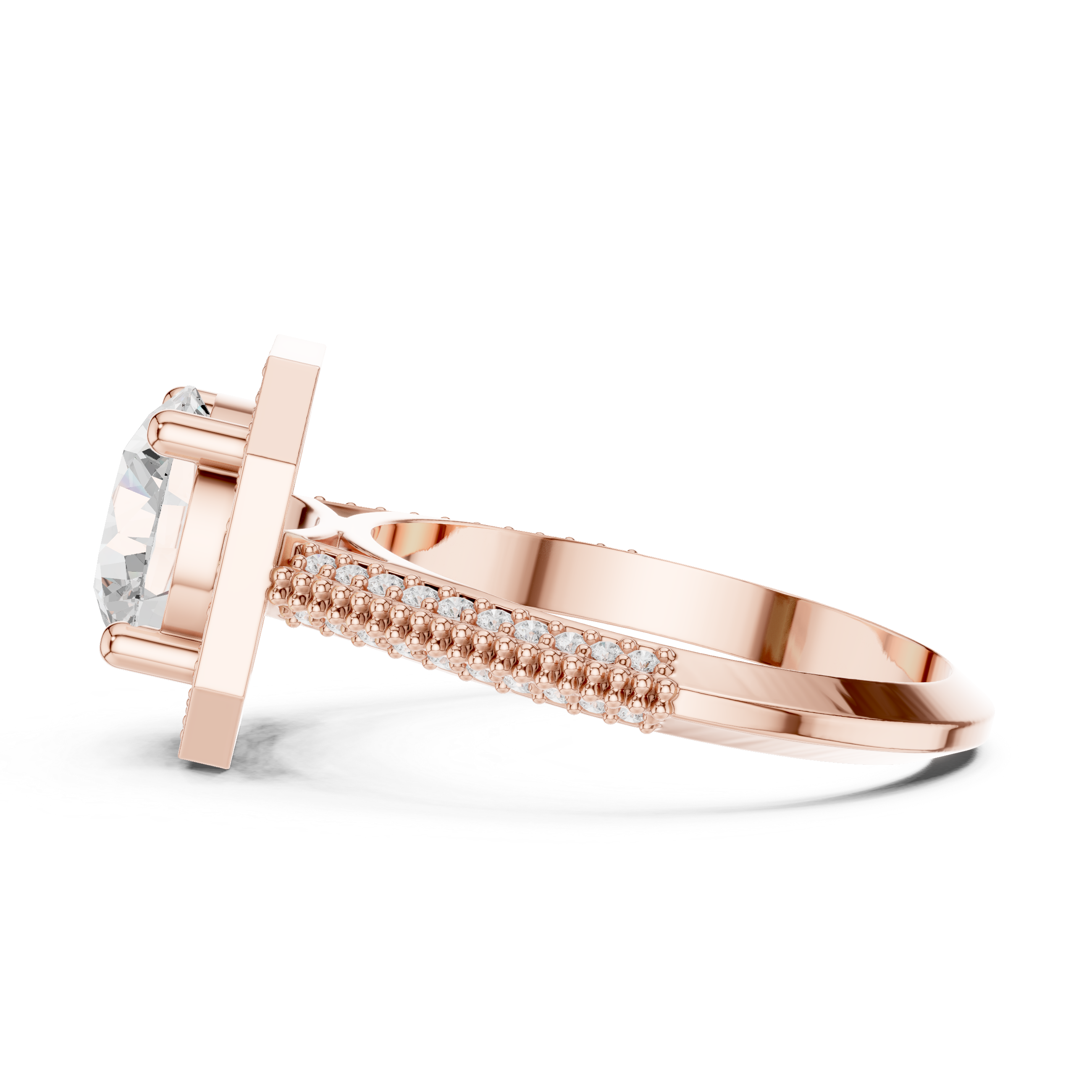 Hexagon Halo Lab-Grown Diamond Engagement Ring in Rose Gold – Kiashaa Jewellery