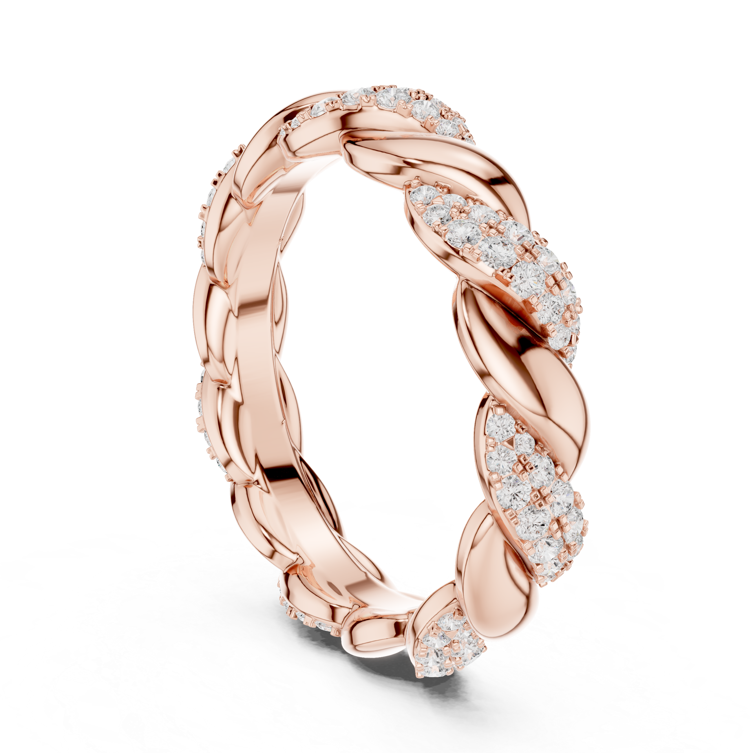Braided Eternity Lab-Grown Diamond Band in Rose Gold – Kiashaa Jewellery