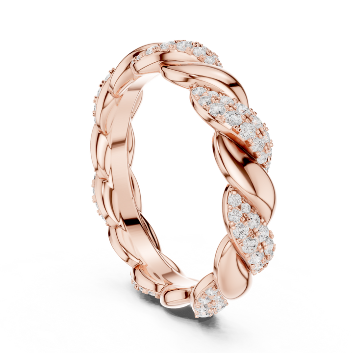 Braided Eternity Lab-Grown Diamond Band in Rose Gold – Kiashaa Jewellery