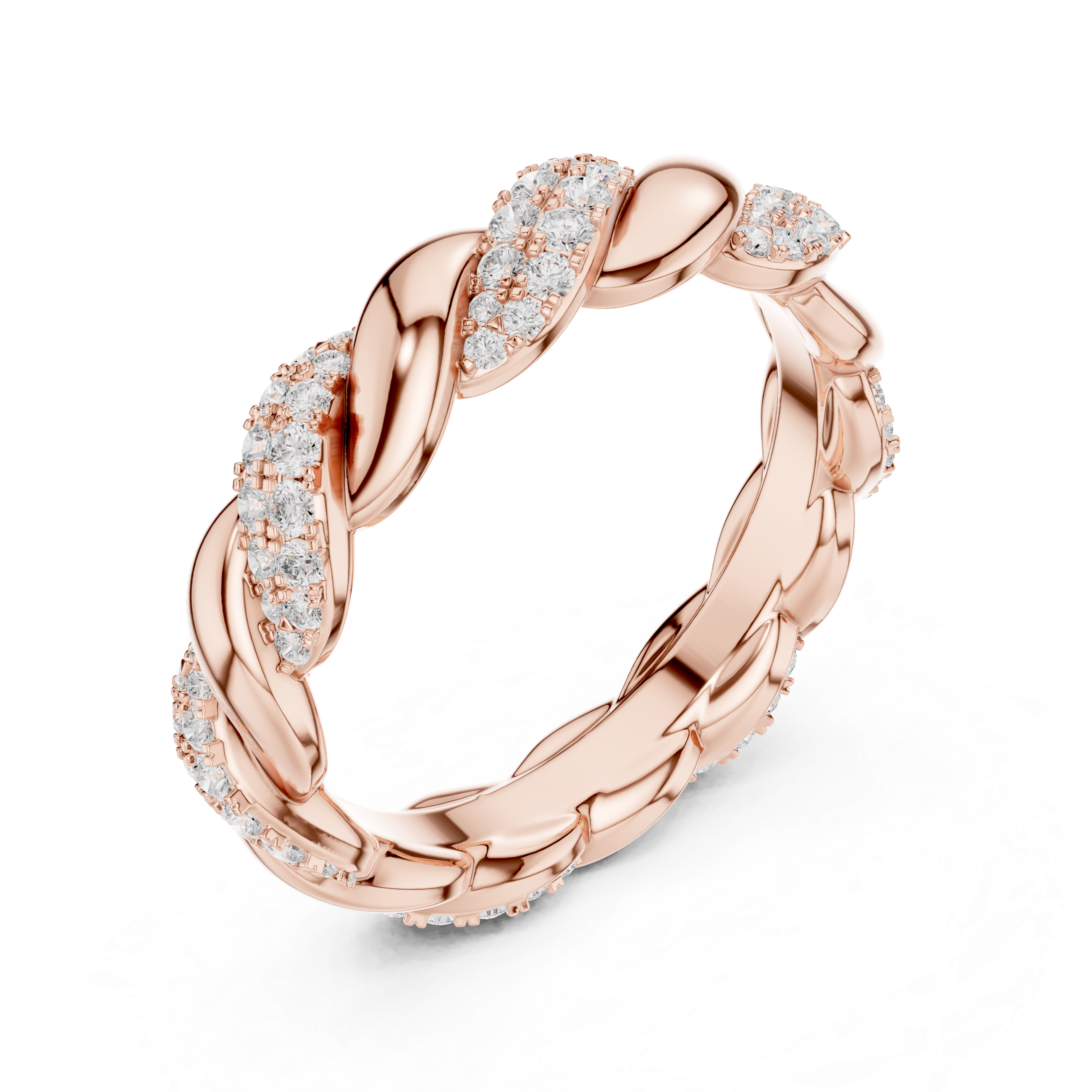 Braided Eternity Lab-Grown Diamond Band in Rose Gold – Kiashaa Jewellery
