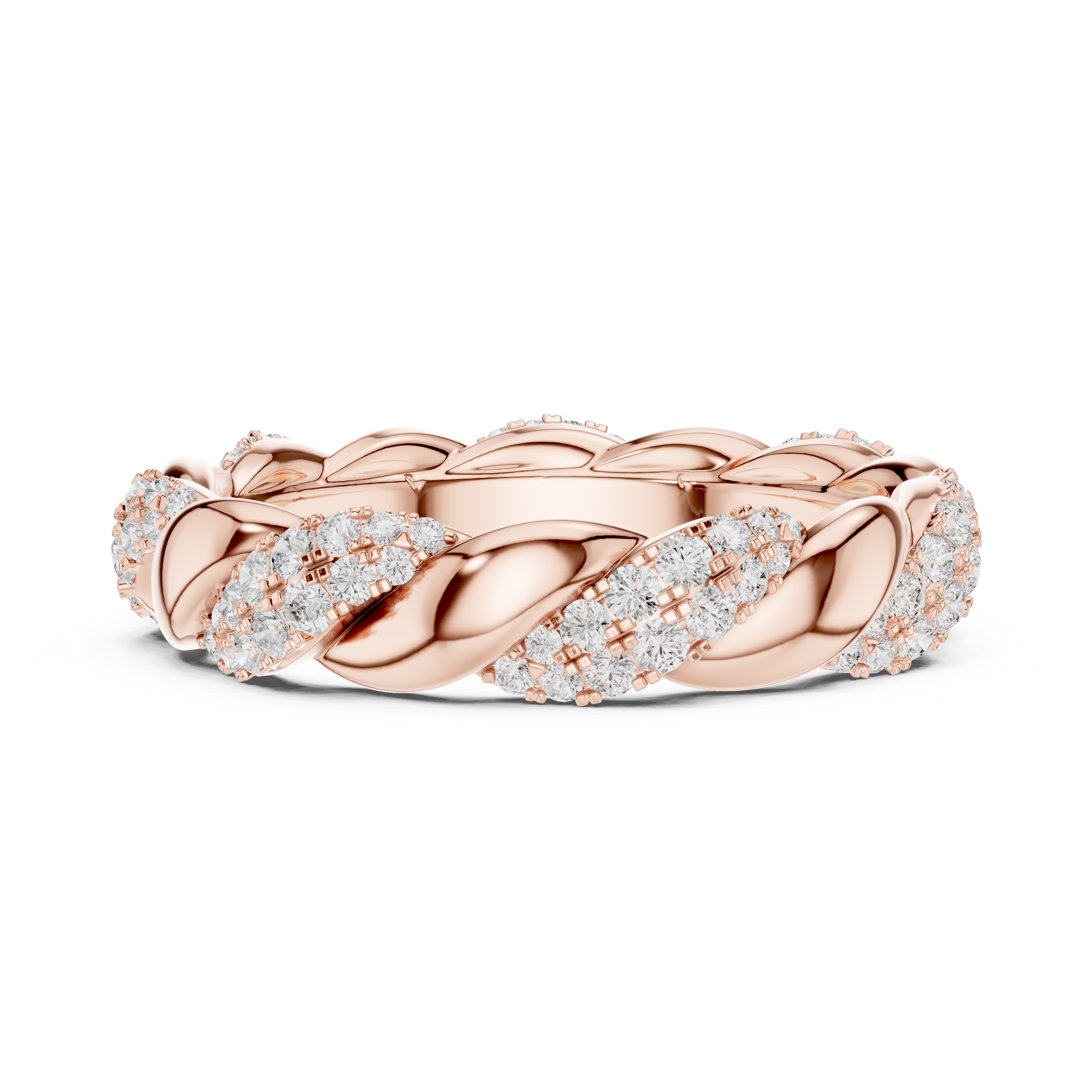 Braided Eternity Lab-Grown Diamond Band in Rose Gold – Kiashaa Jewellery