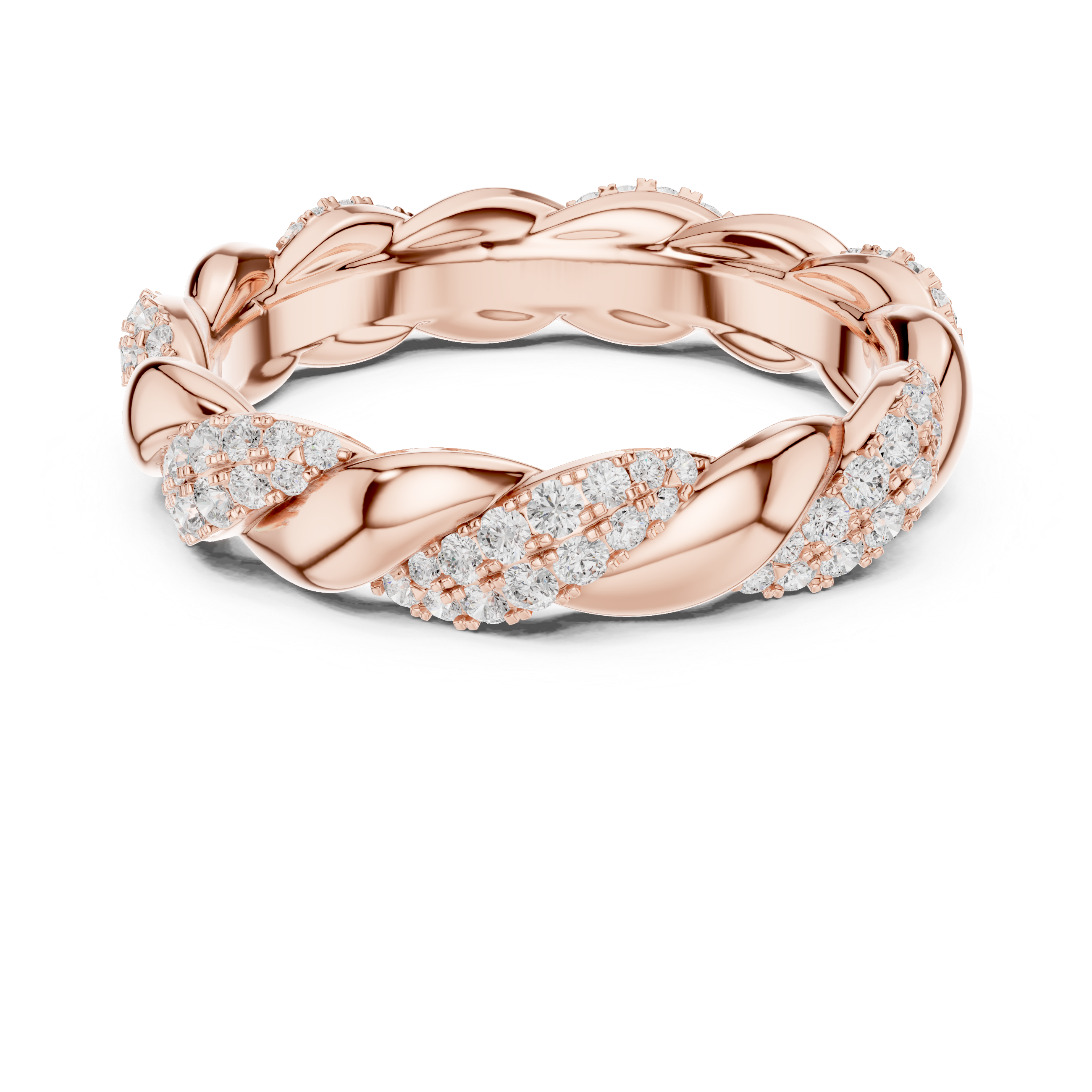 Braided Eternity Lab-Grown Diamond Band in Rose Gold – Kiashaa Jewellery