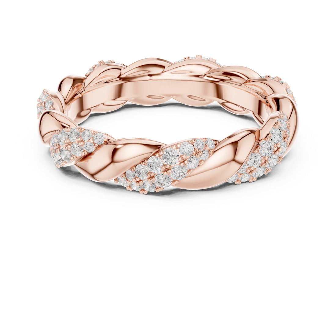 Braided Eternity Lab-Grown Diamond Band in Rose Gold – Kiashaa Jewellery