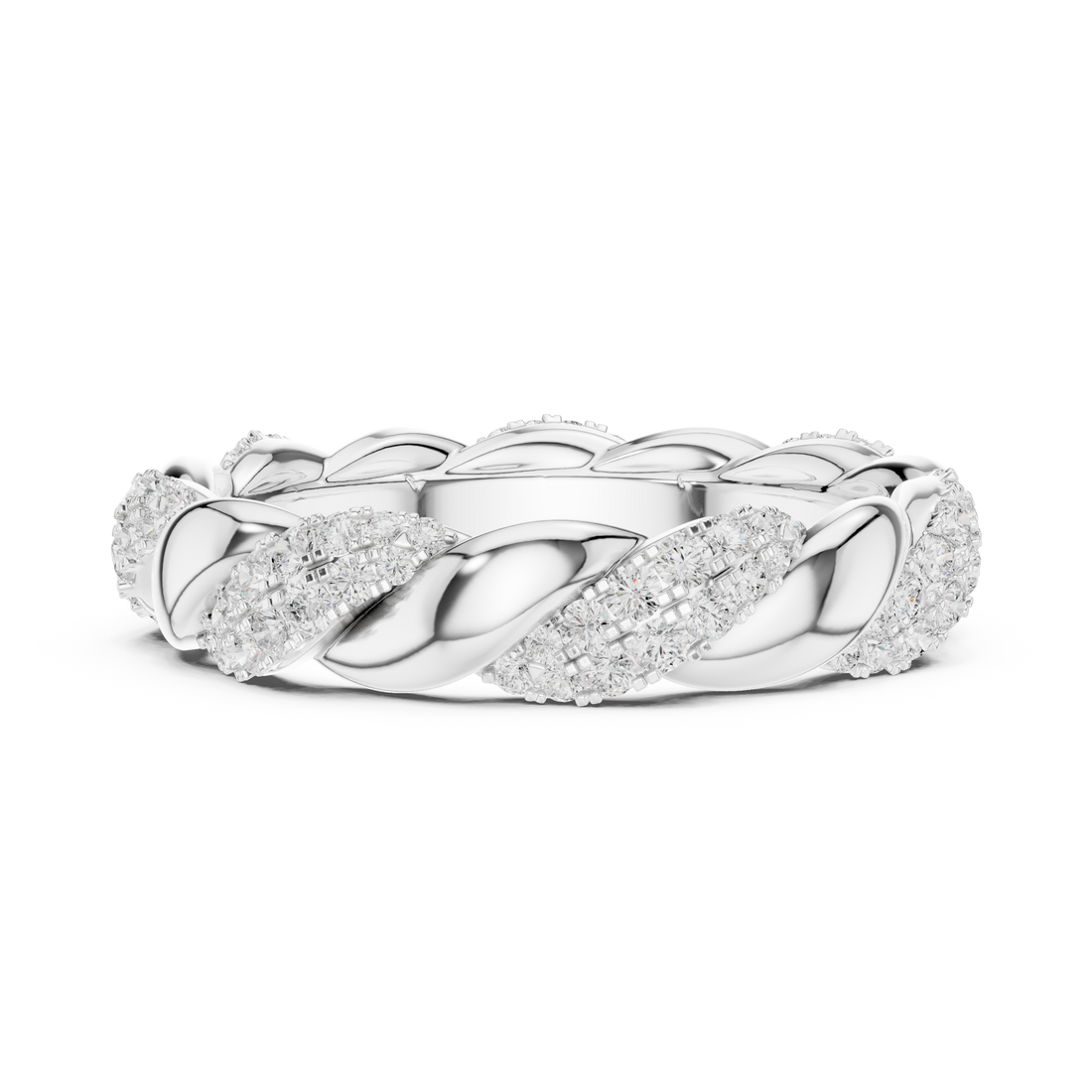 Braided Eternity Lab-Grown Diamond Band in Rose Gold – Kiashaa Jewellery