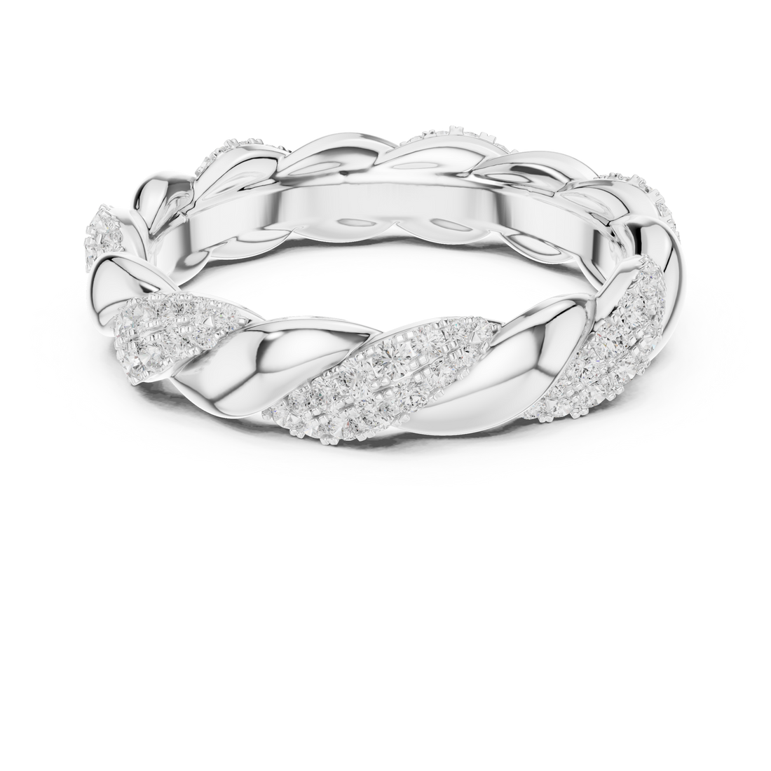 Braided Eternity Lab-Grown Diamond Band in Rose Gold – Kiashaa Jewellery
