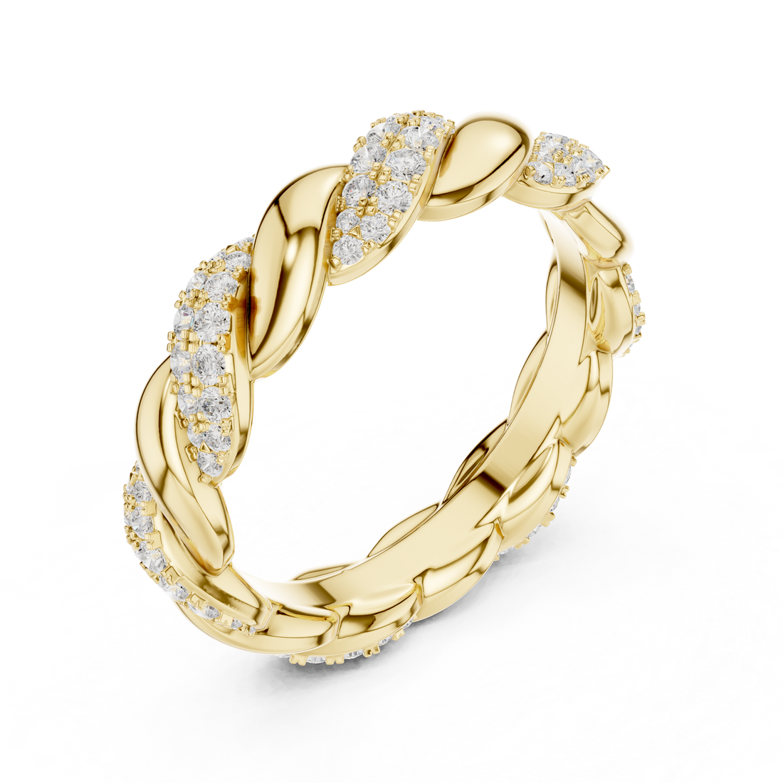 Braided Eternity Lab-Grown Diamond Band in Rose Gold – Kiashaa Jewellery