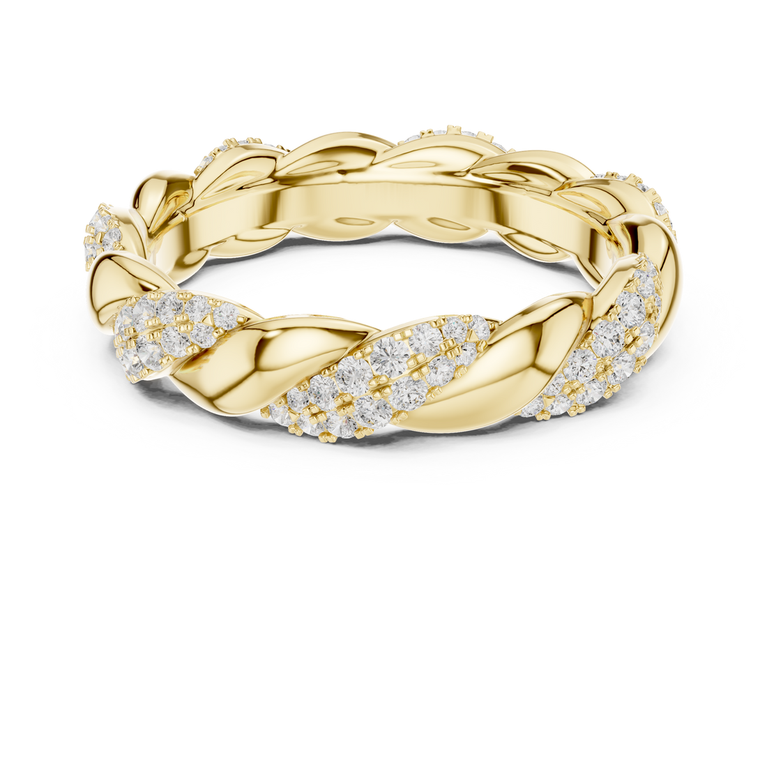 Braided Eternity Lab-Grown Diamond Band in Rose Gold – Kiashaa Jewellery