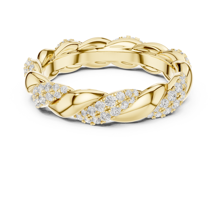 Braided Eternity Lab-Grown Diamond Band in Rose Gold – Kiashaa Jewellery