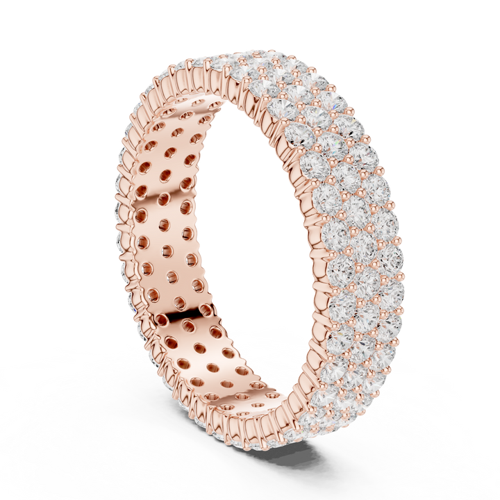 Triple Row Lab-Grown Diamond Eternity Band – Kiashaa Jewellery