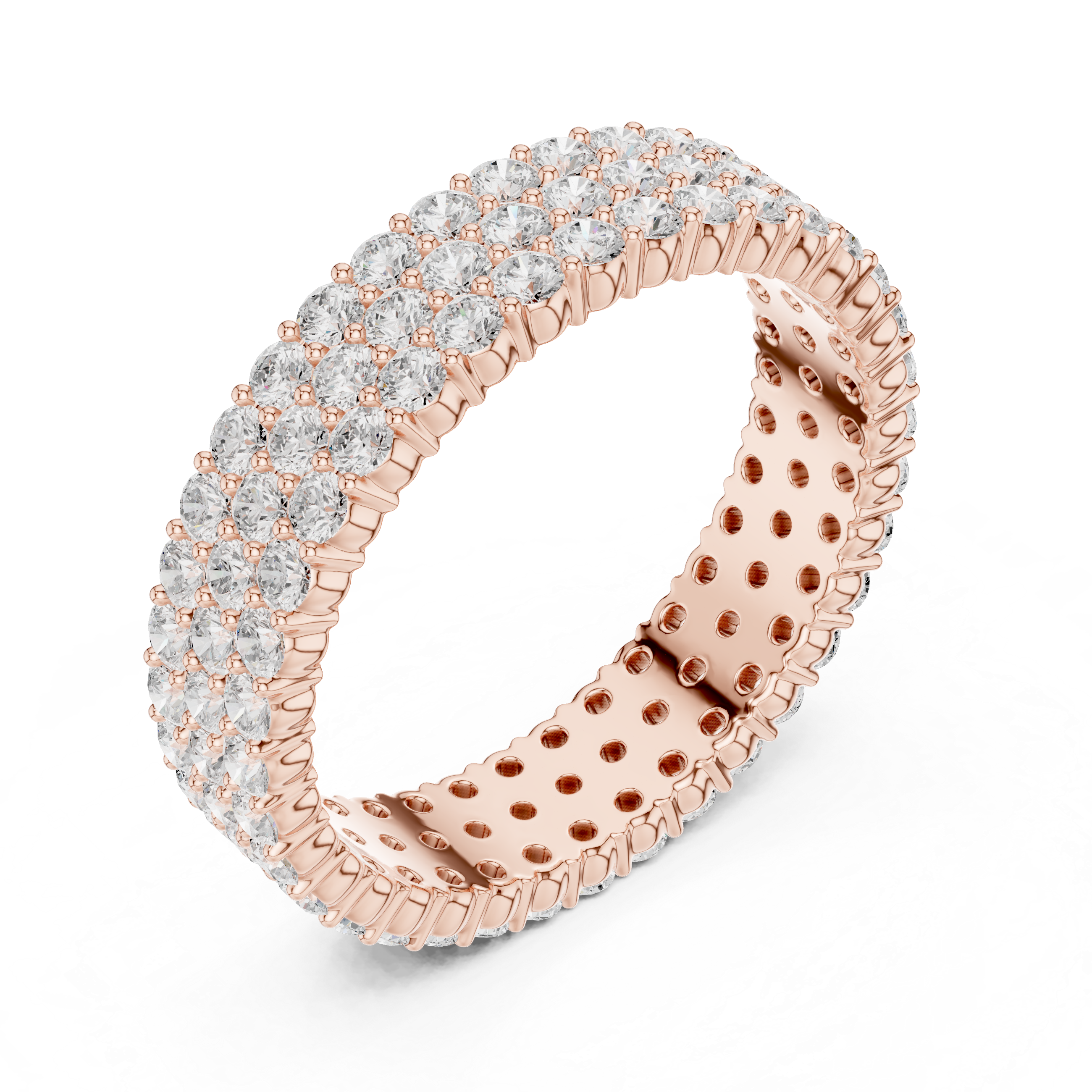Triple Row Lab-Grown Diamond Eternity Band – Kiashaa Jewellery