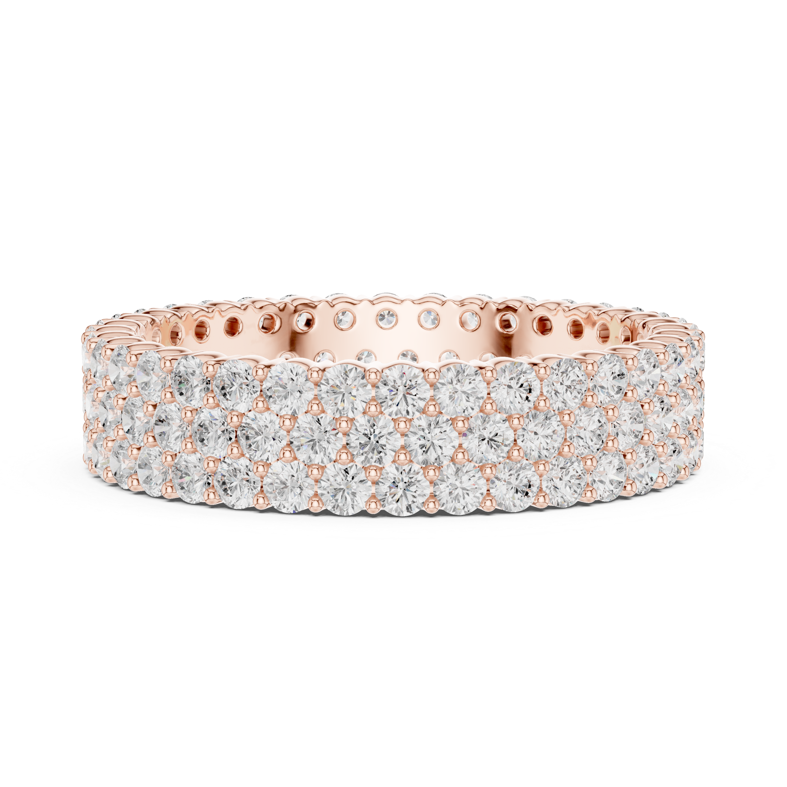 Triple Row Lab-Grown Diamond Eternity Band – Kiashaa Jewellery
