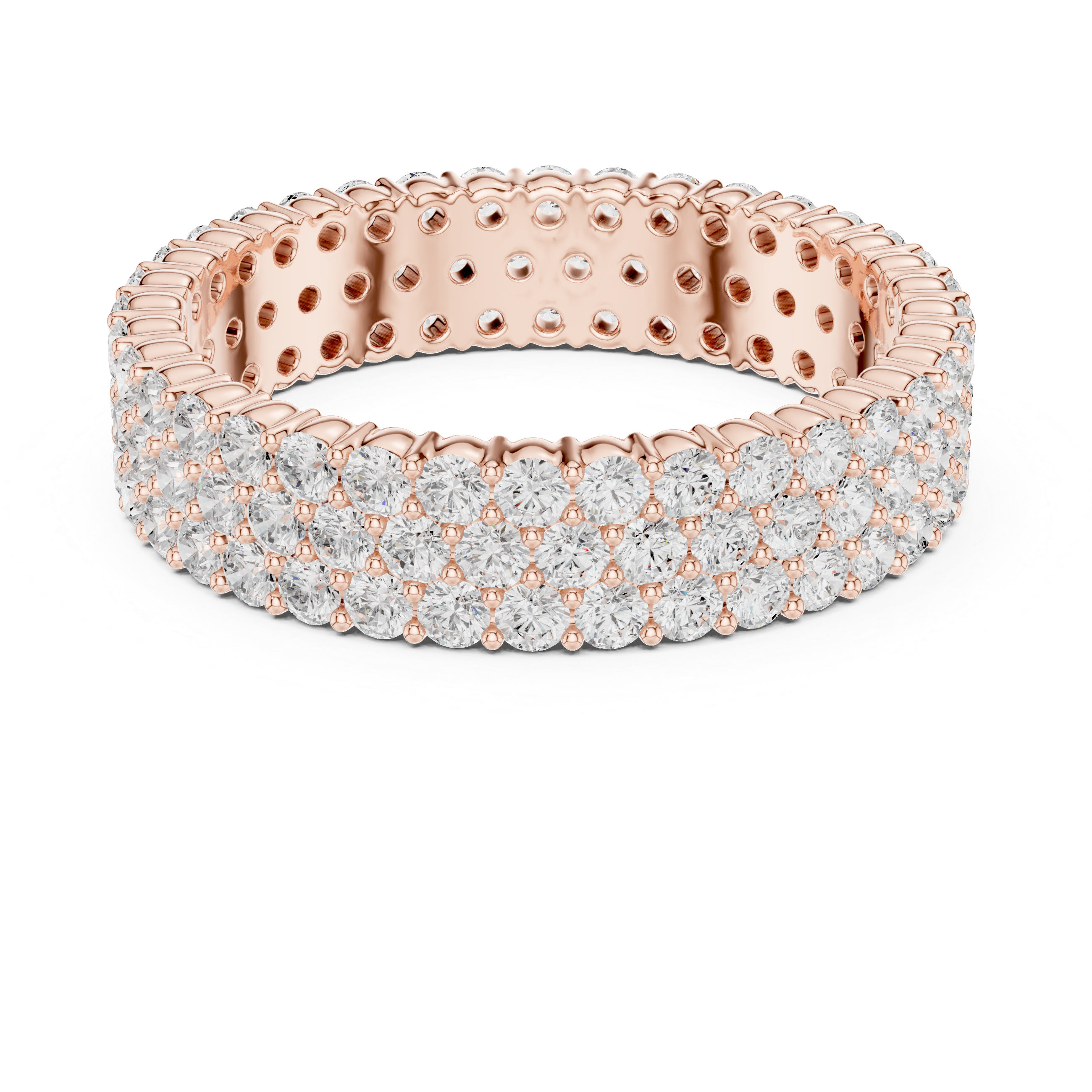 Triple Row Lab-Grown Diamond Eternity Band – Kiashaa Jewellery